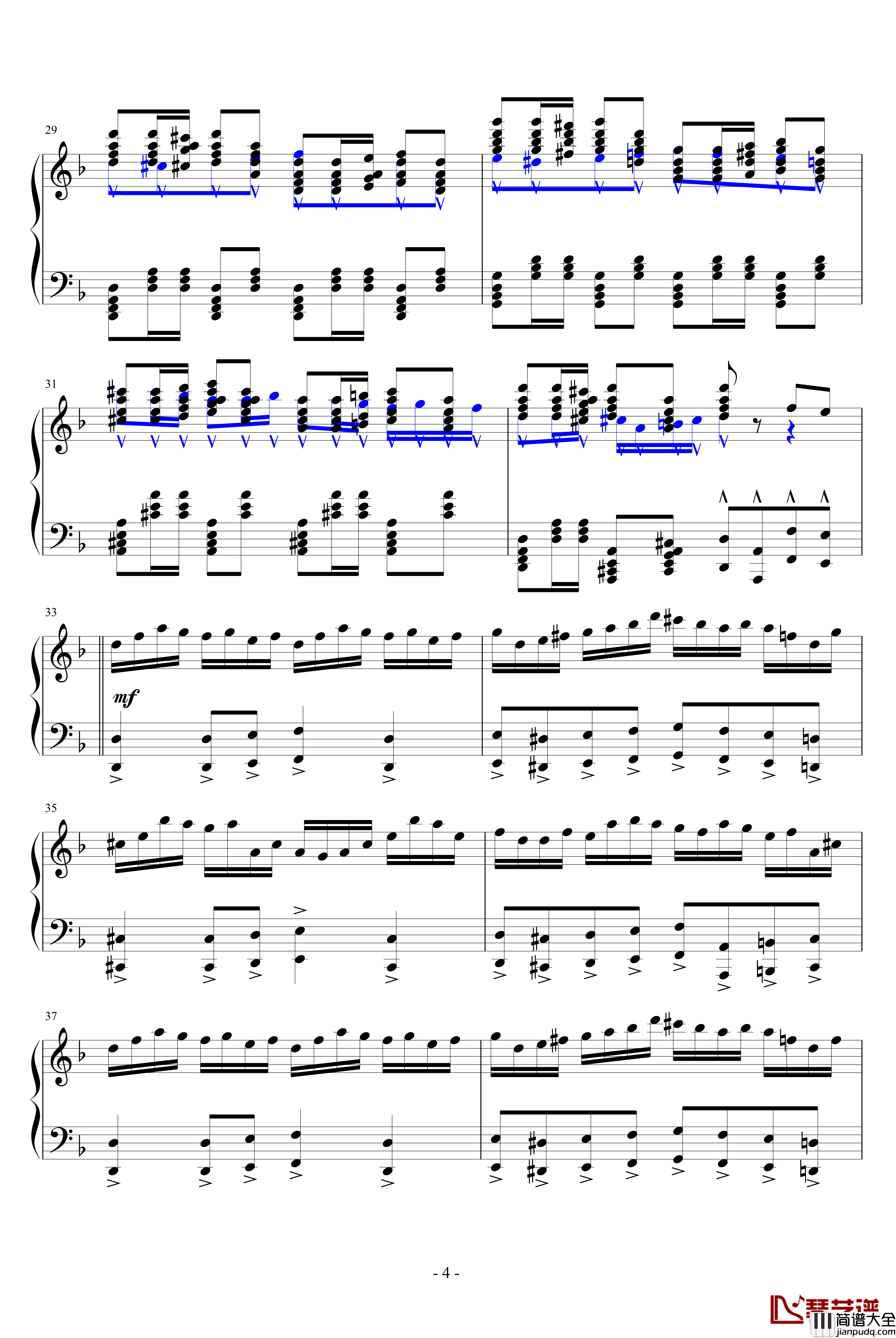 流星雨练习曲钢琴谱_网络资源