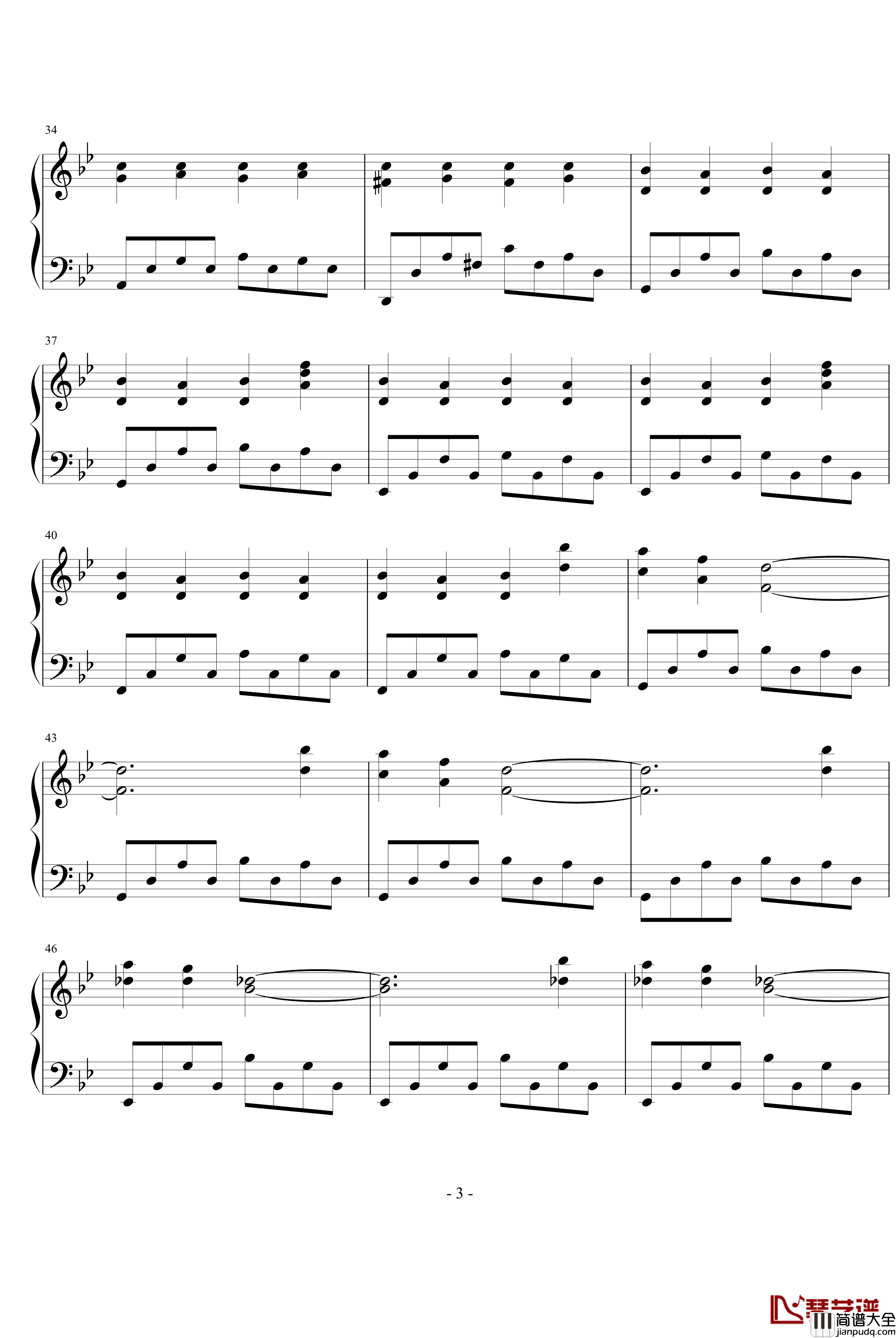 花之梦钢琴谱_每一天