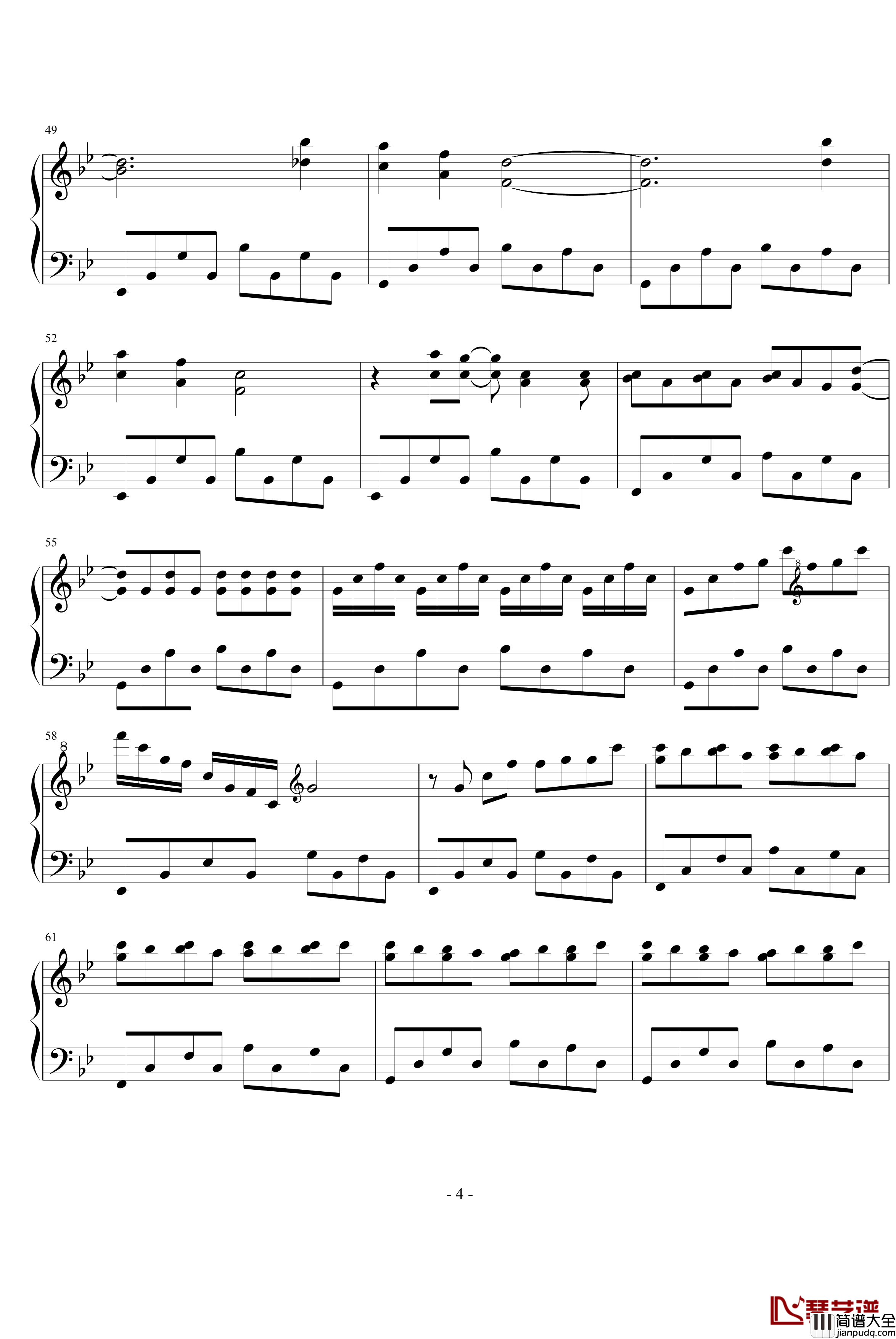 花之梦钢琴谱_每一天