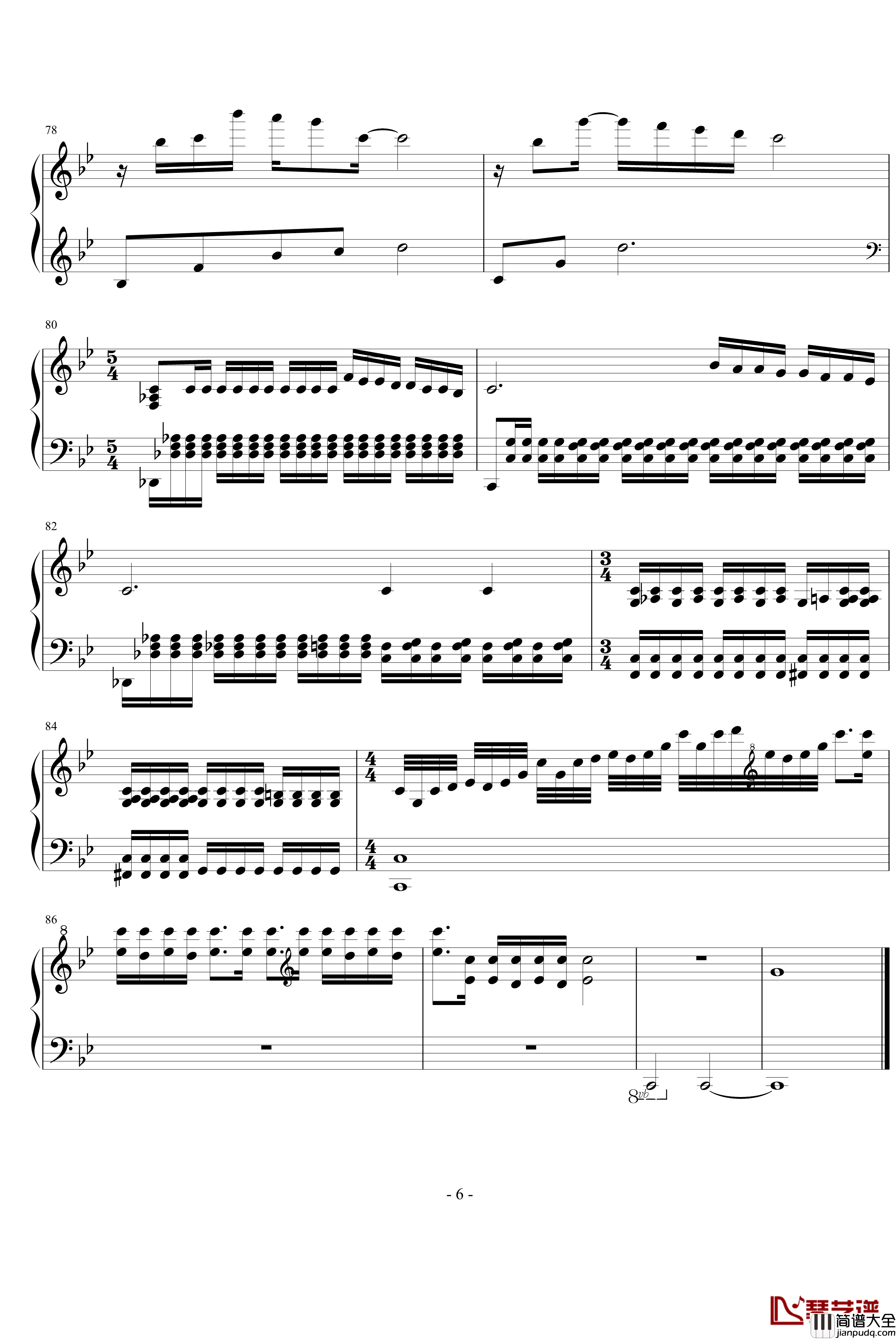 花之梦钢琴谱_每一天