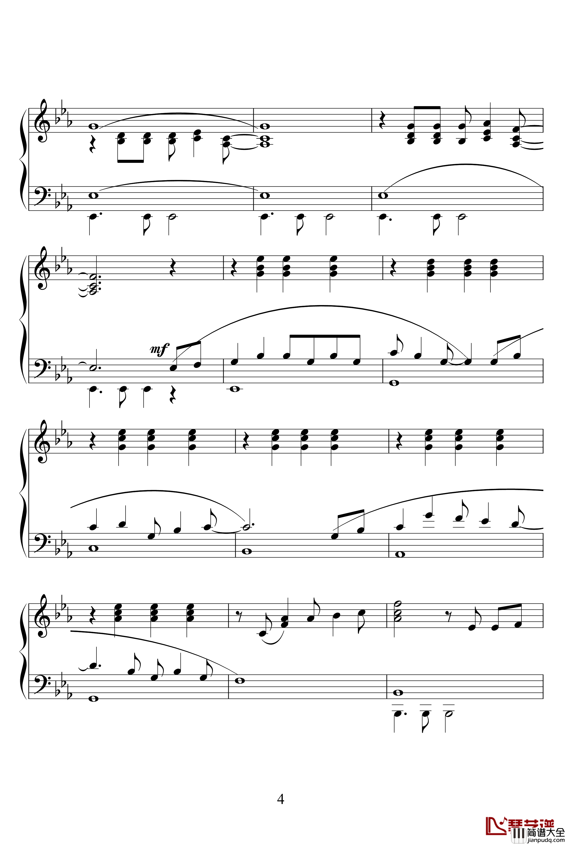 昨日重现钢琴谱_欧美经典