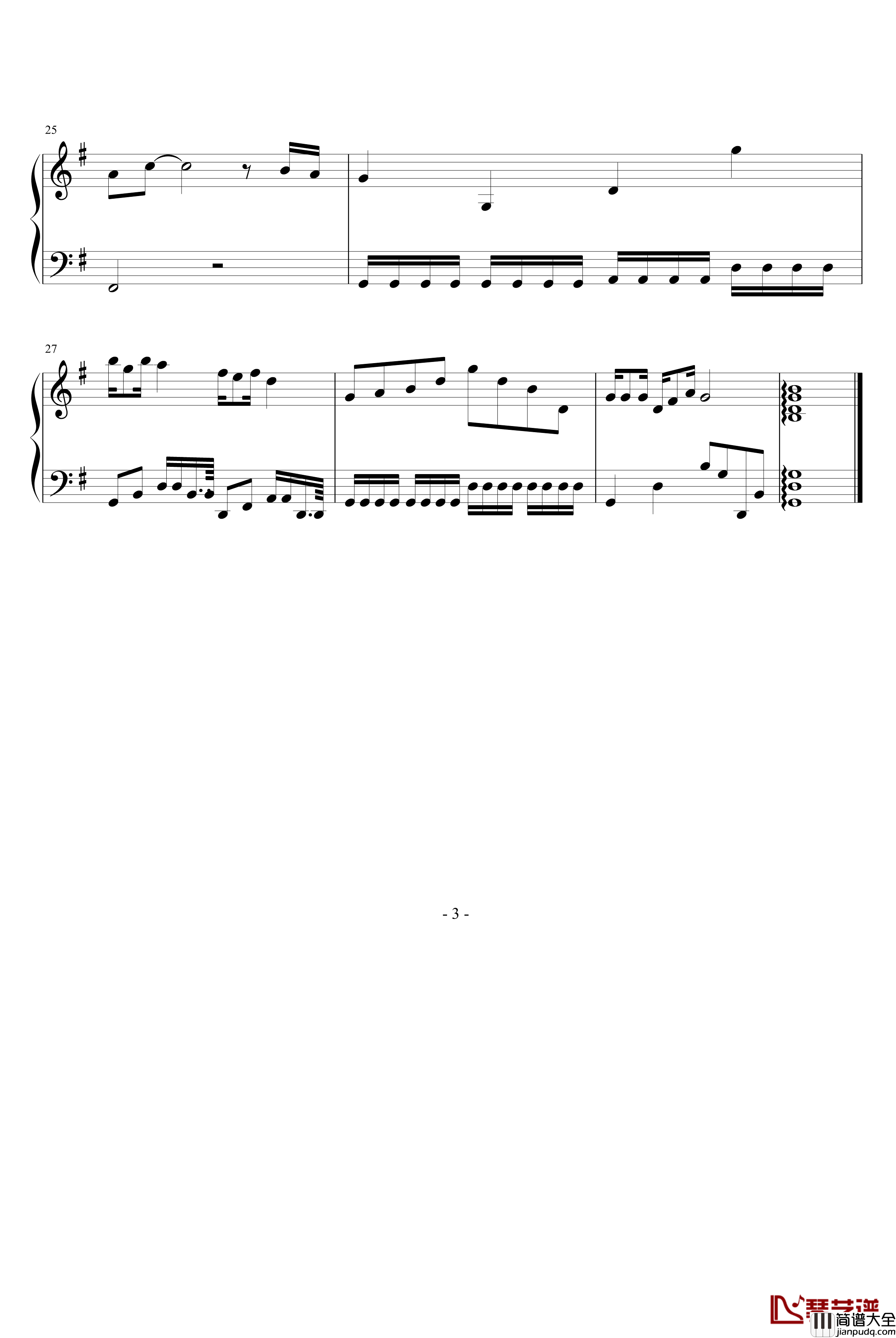 CG的旋律钢琴谱_97525xc