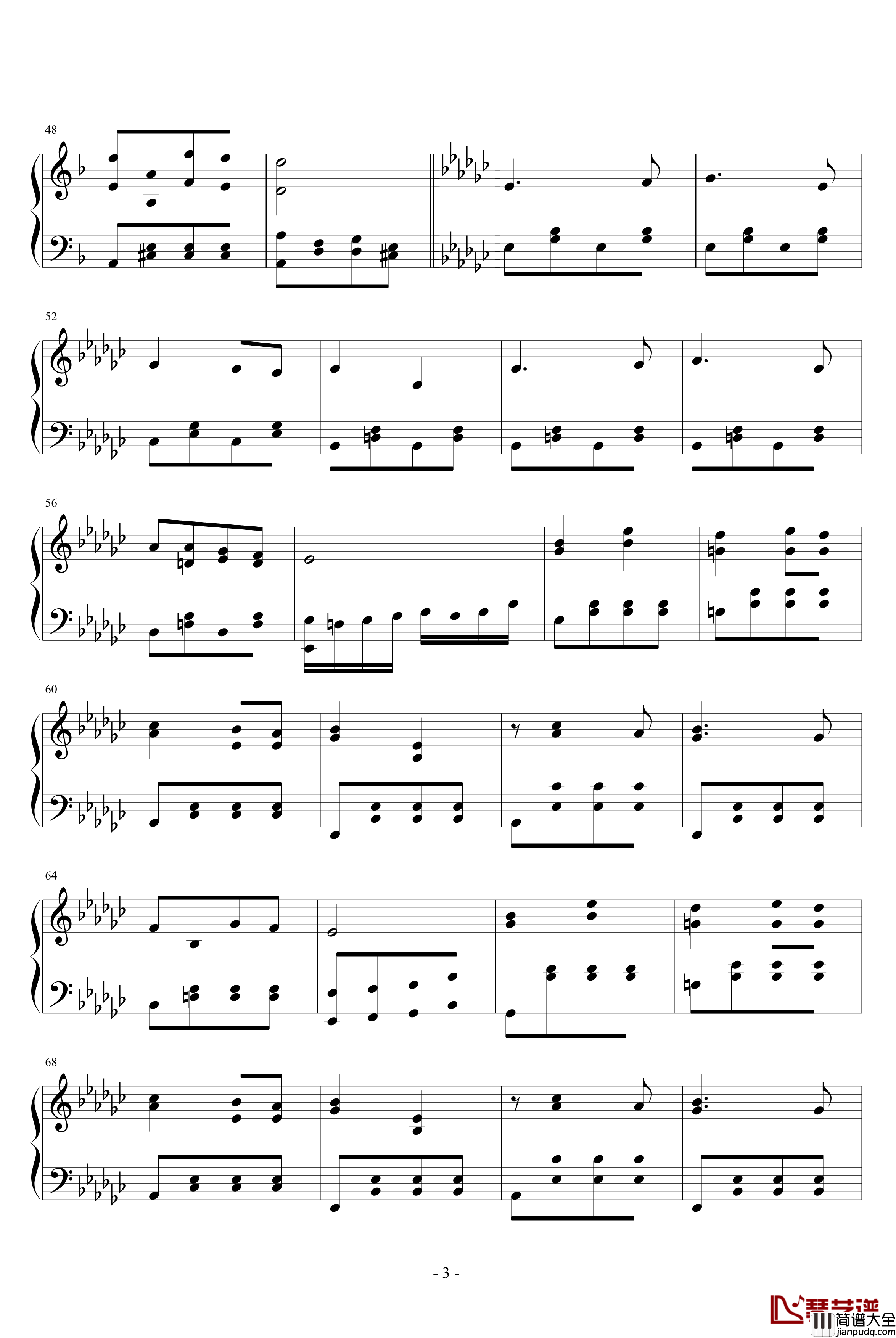 喀秋莎钢琴谱_黑鸭子合唱组