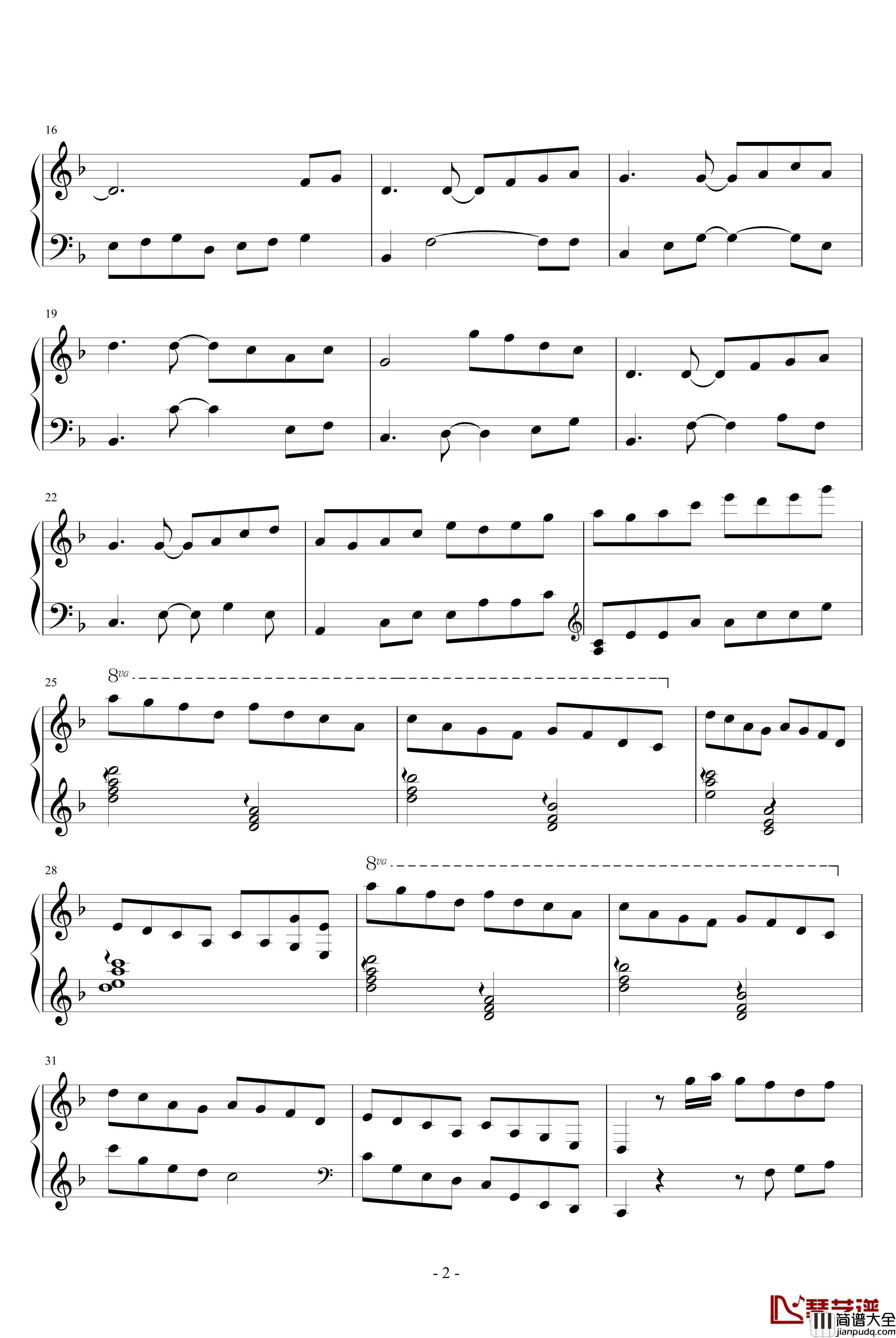 花黄瘦钢琴谱_游戏