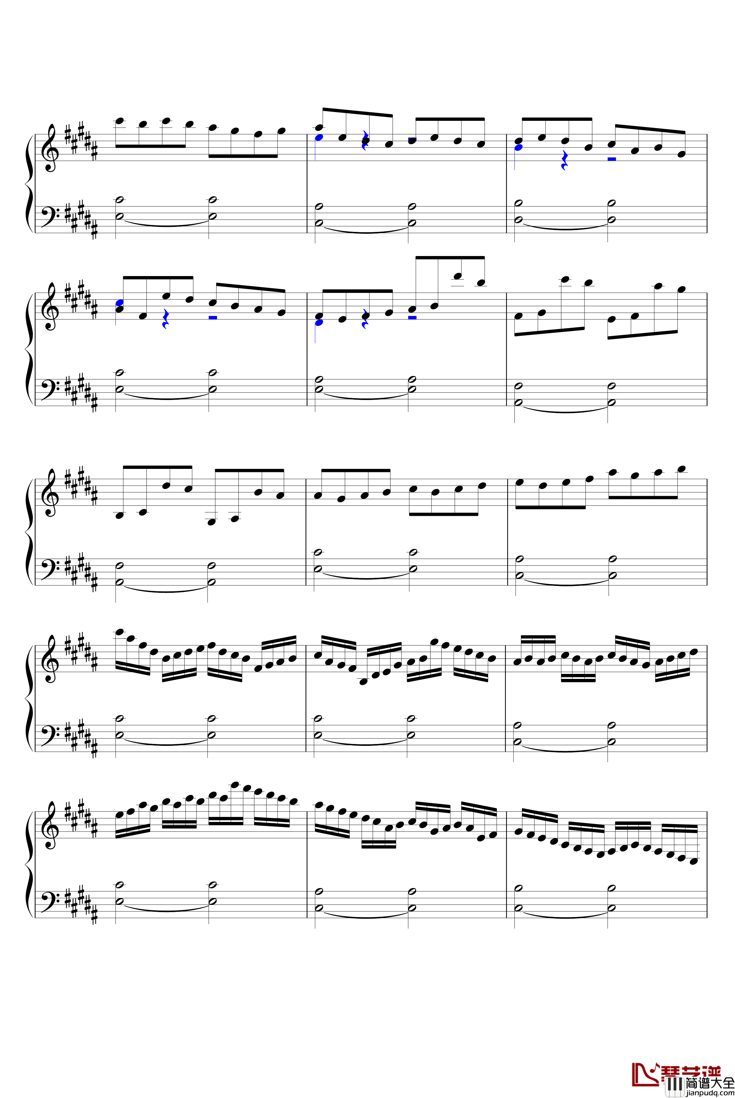 最后一夜钢琴谱_人生_月影浮花