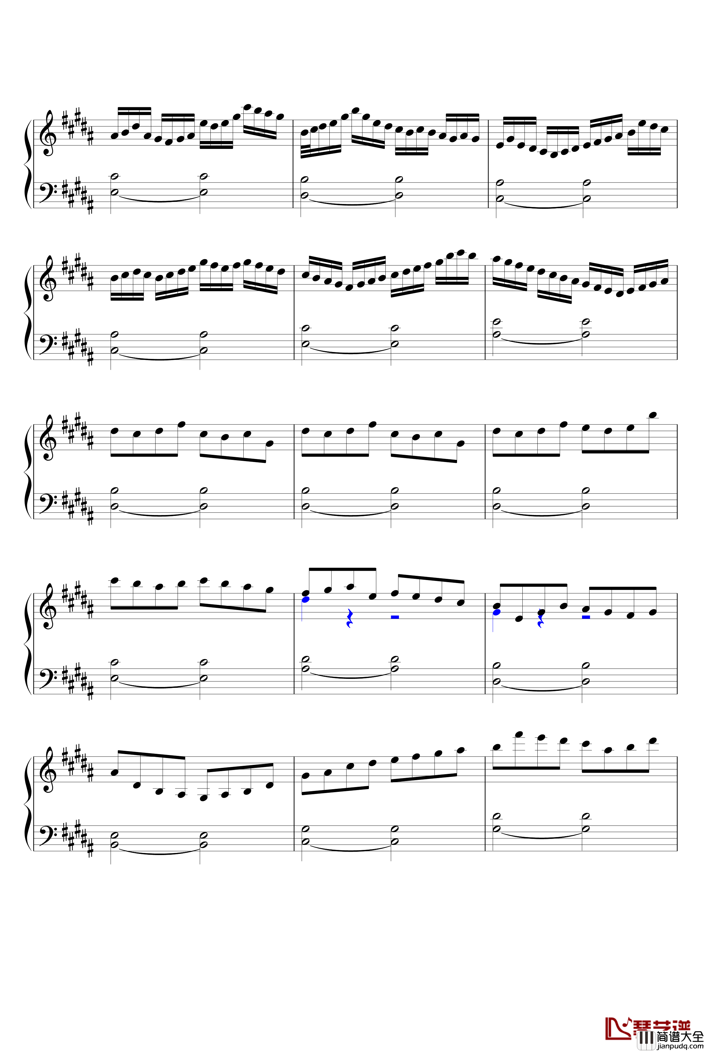 最后一夜钢琴谱_人生_月影浮花