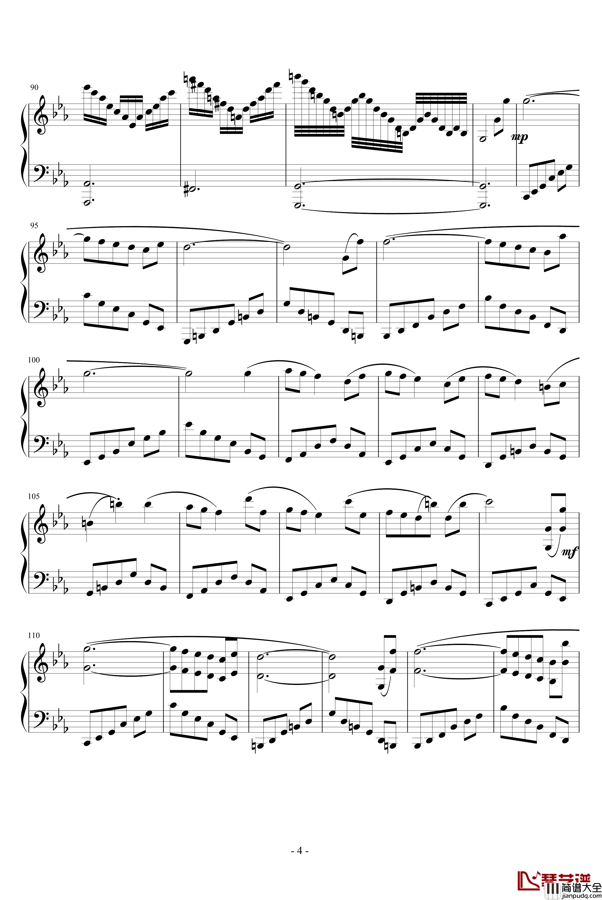 回忆钢琴谱_Ashitaka