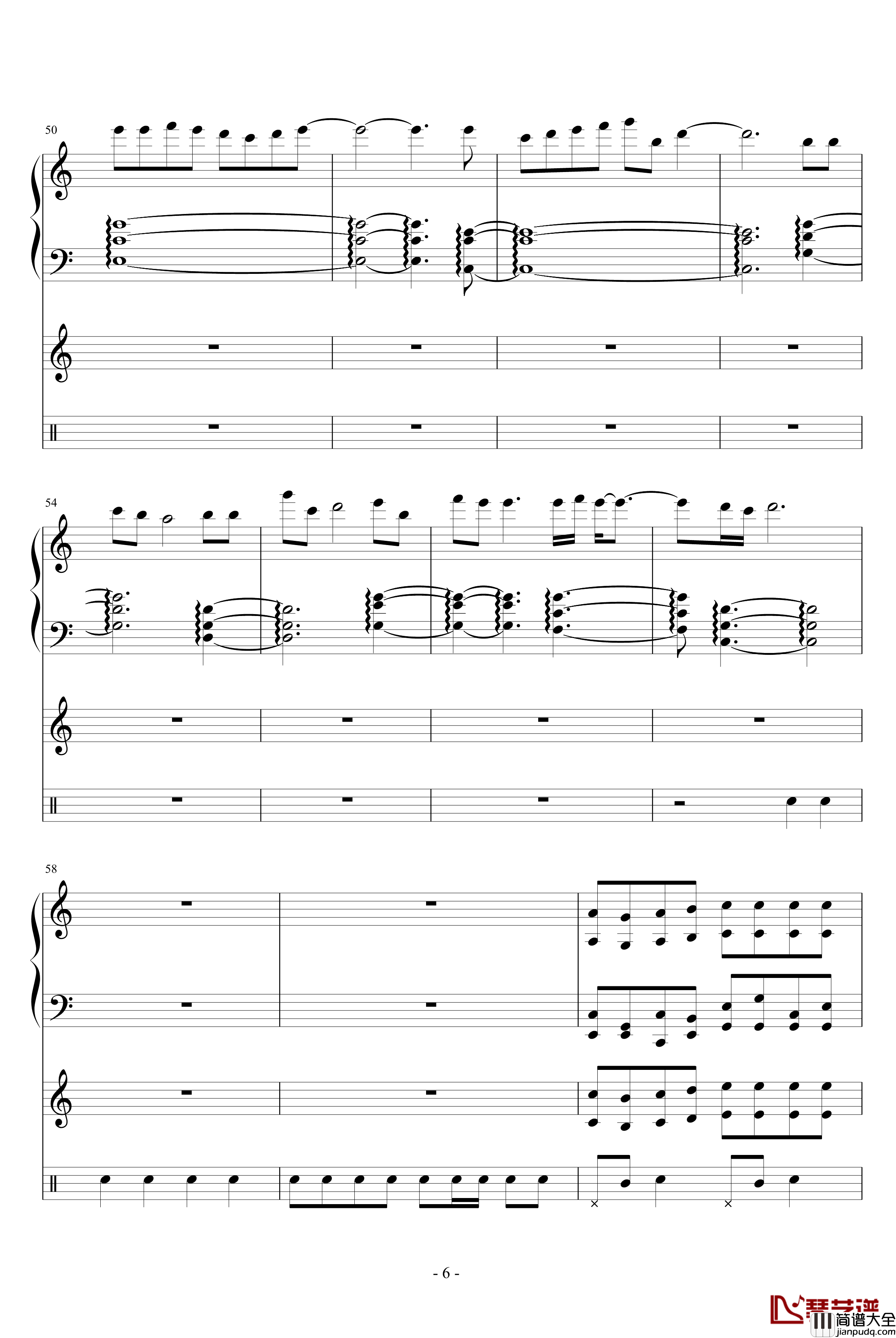 自由论钢琴谱_修改_竹昔