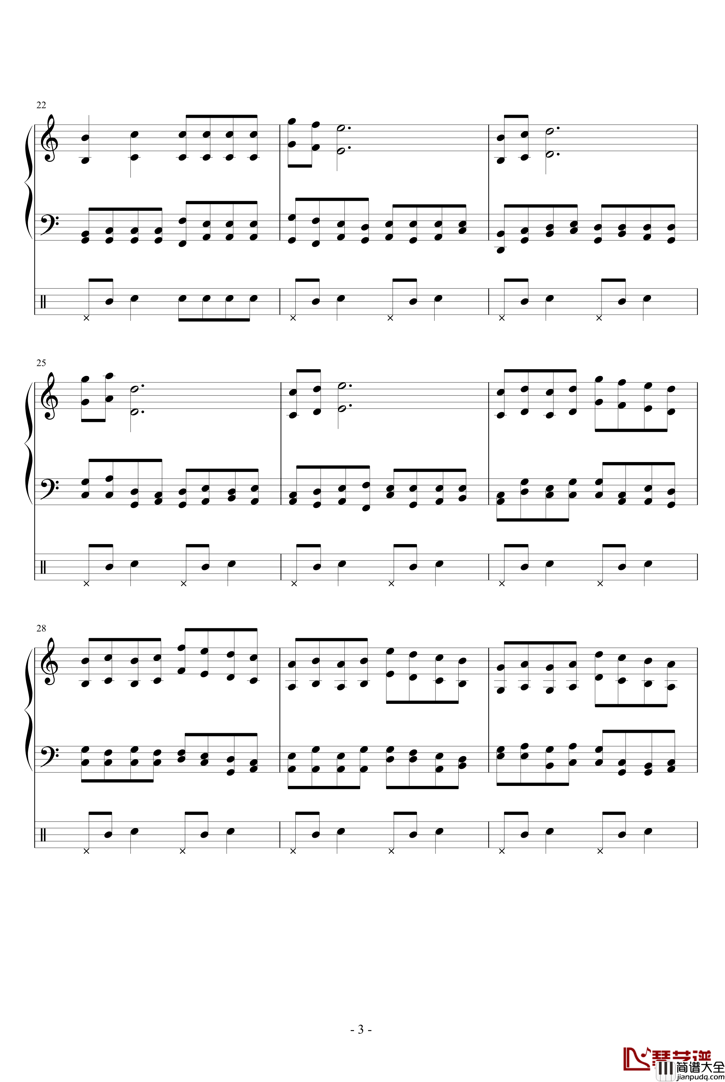 自由论钢琴谱_修改_竹昔