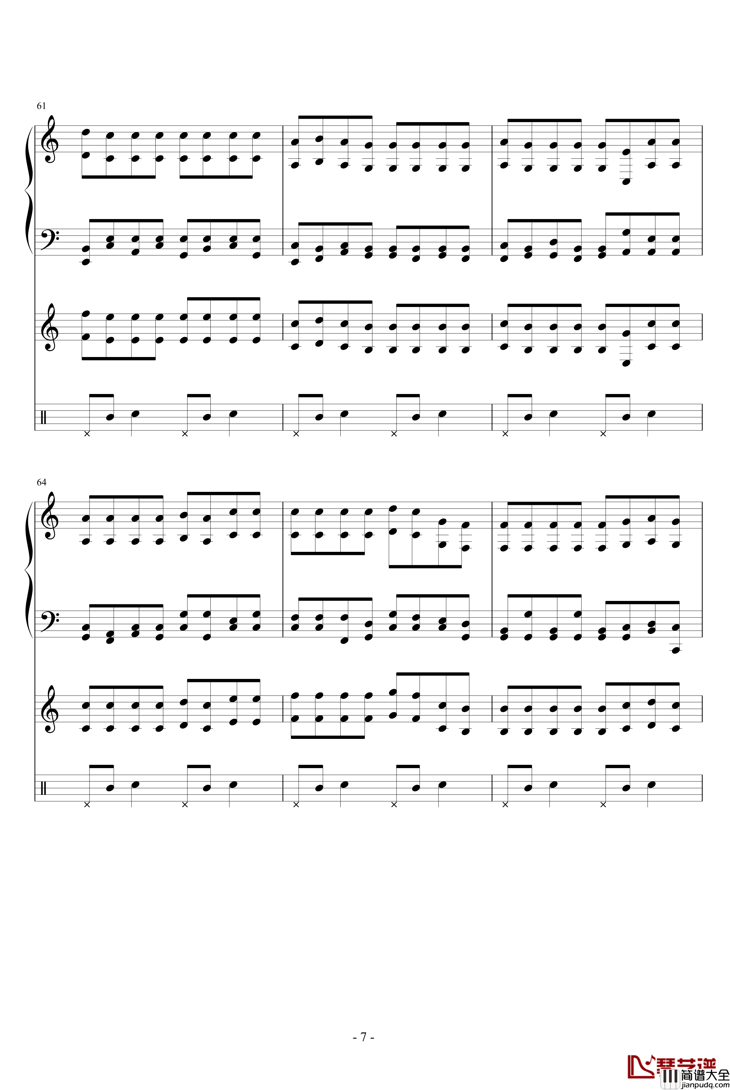 自由论钢琴谱_修改_竹昔