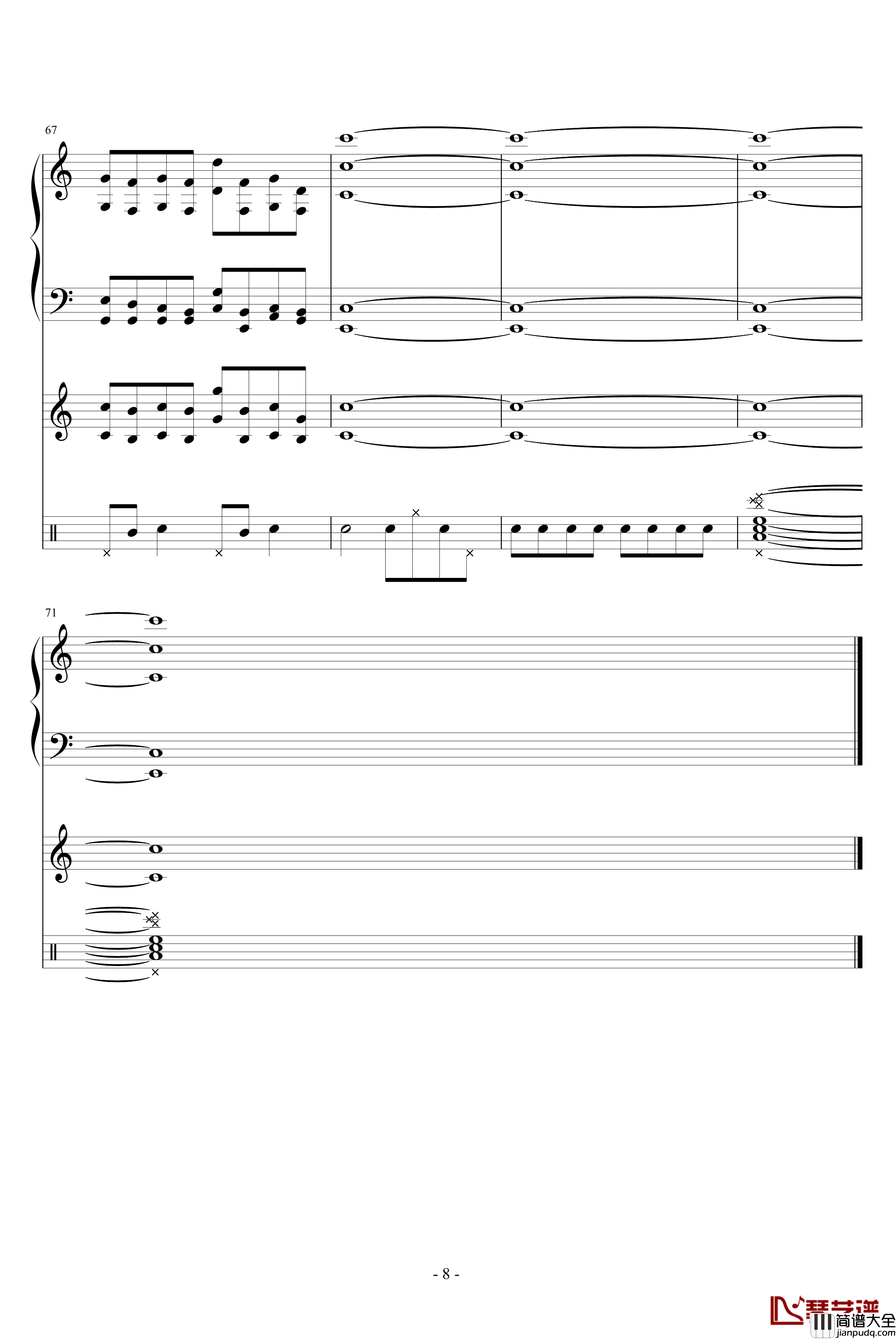 自由论钢琴谱_修改_竹昔