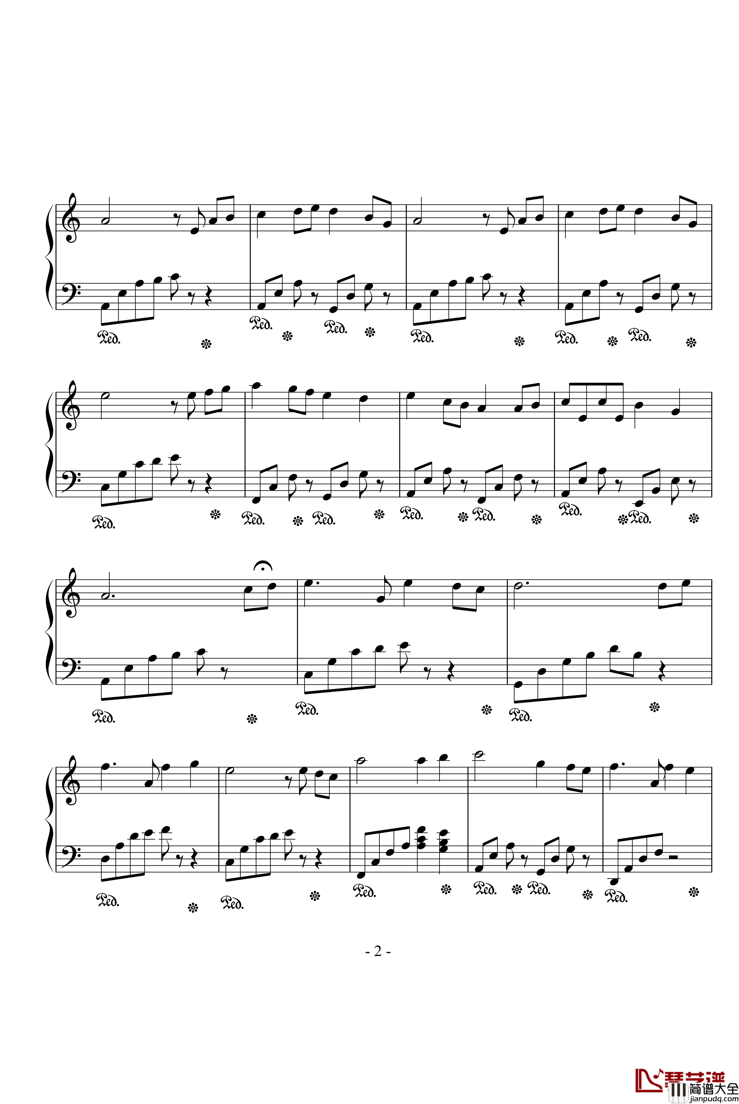 童年钢琴谱_简易演奏版_班德瑞钢琴经典作品_蛤蟆爱天鹅08