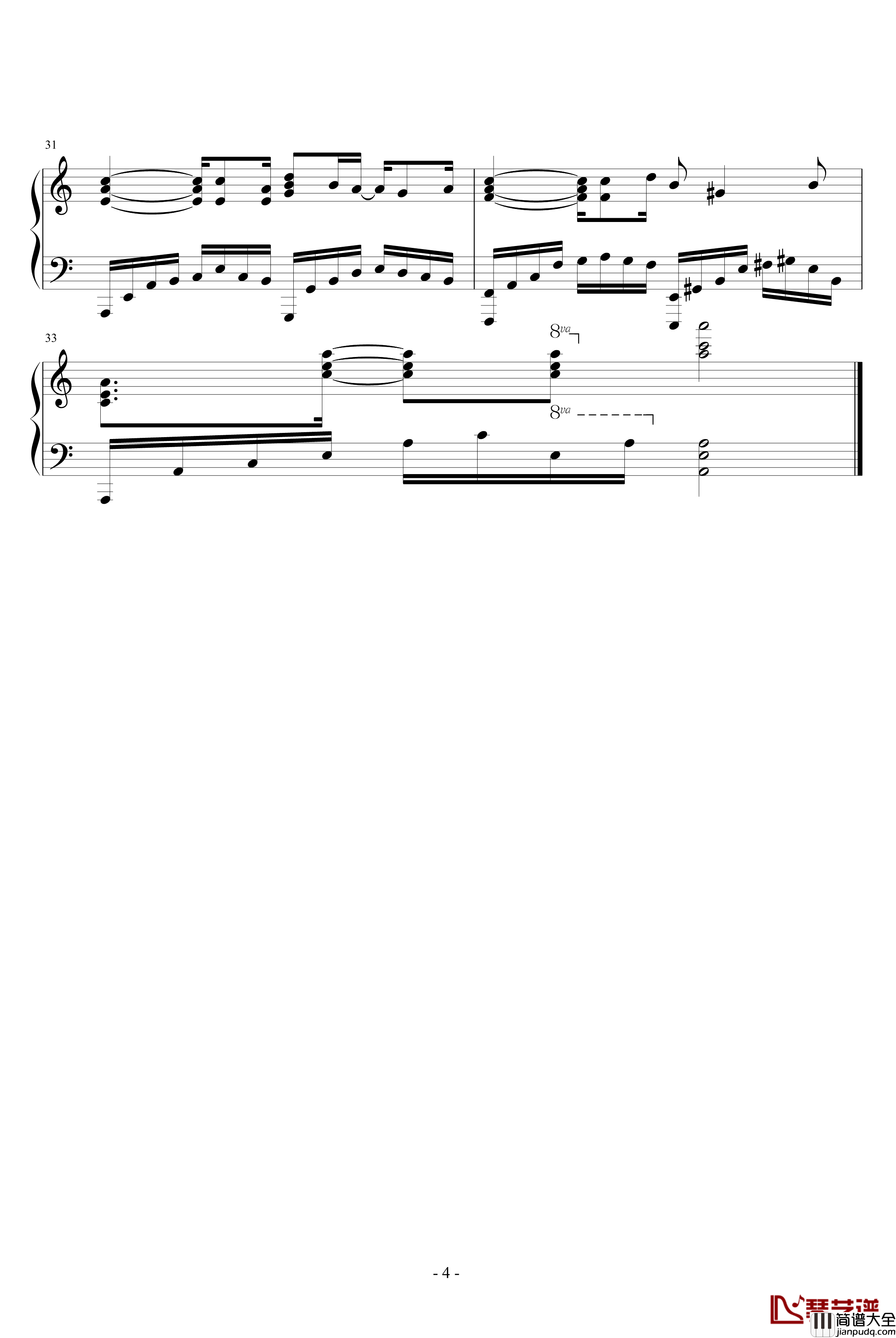 小开场曲钢琴谱_zhouyun525