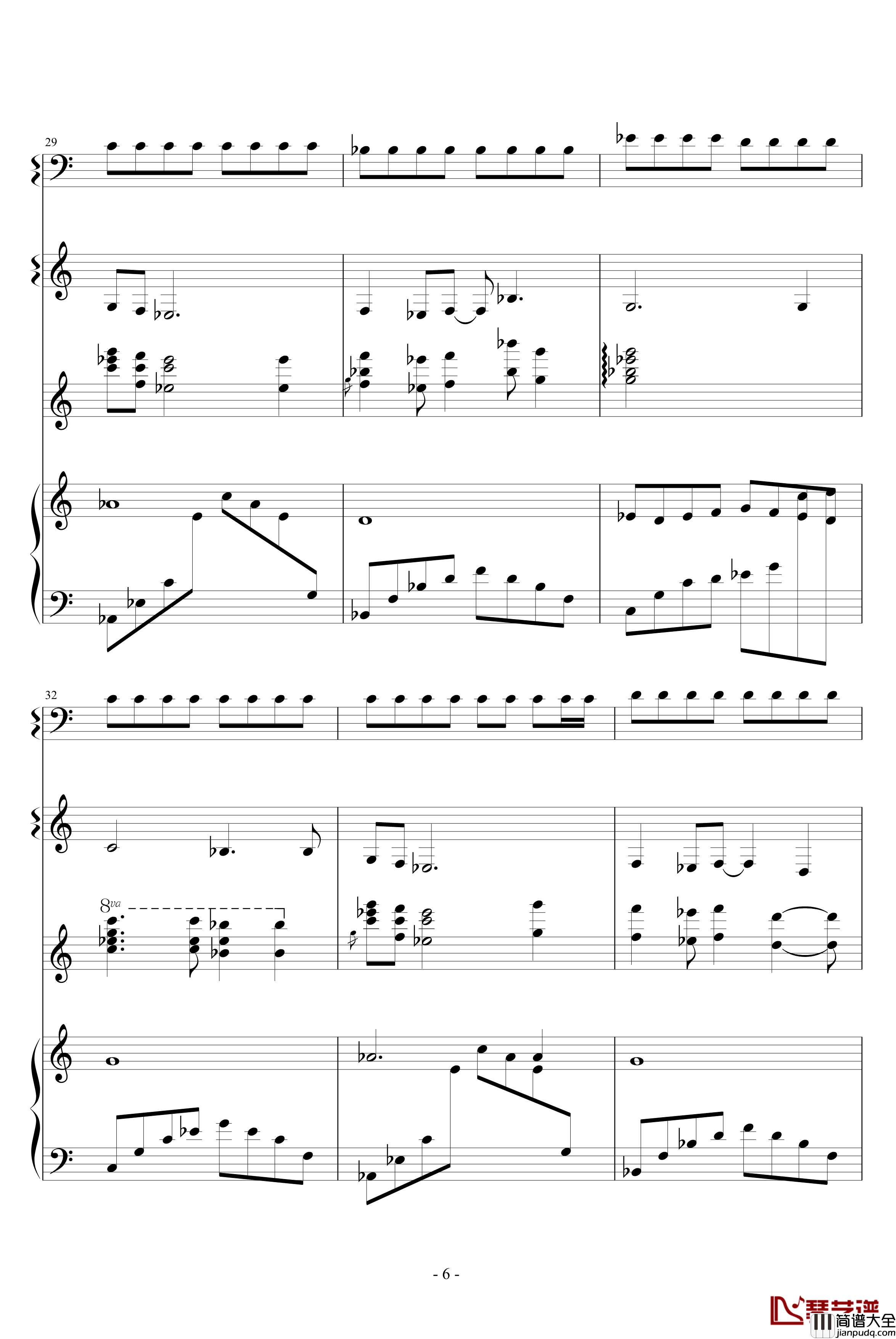 当天空之城成为废墟钢琴谱_游戏