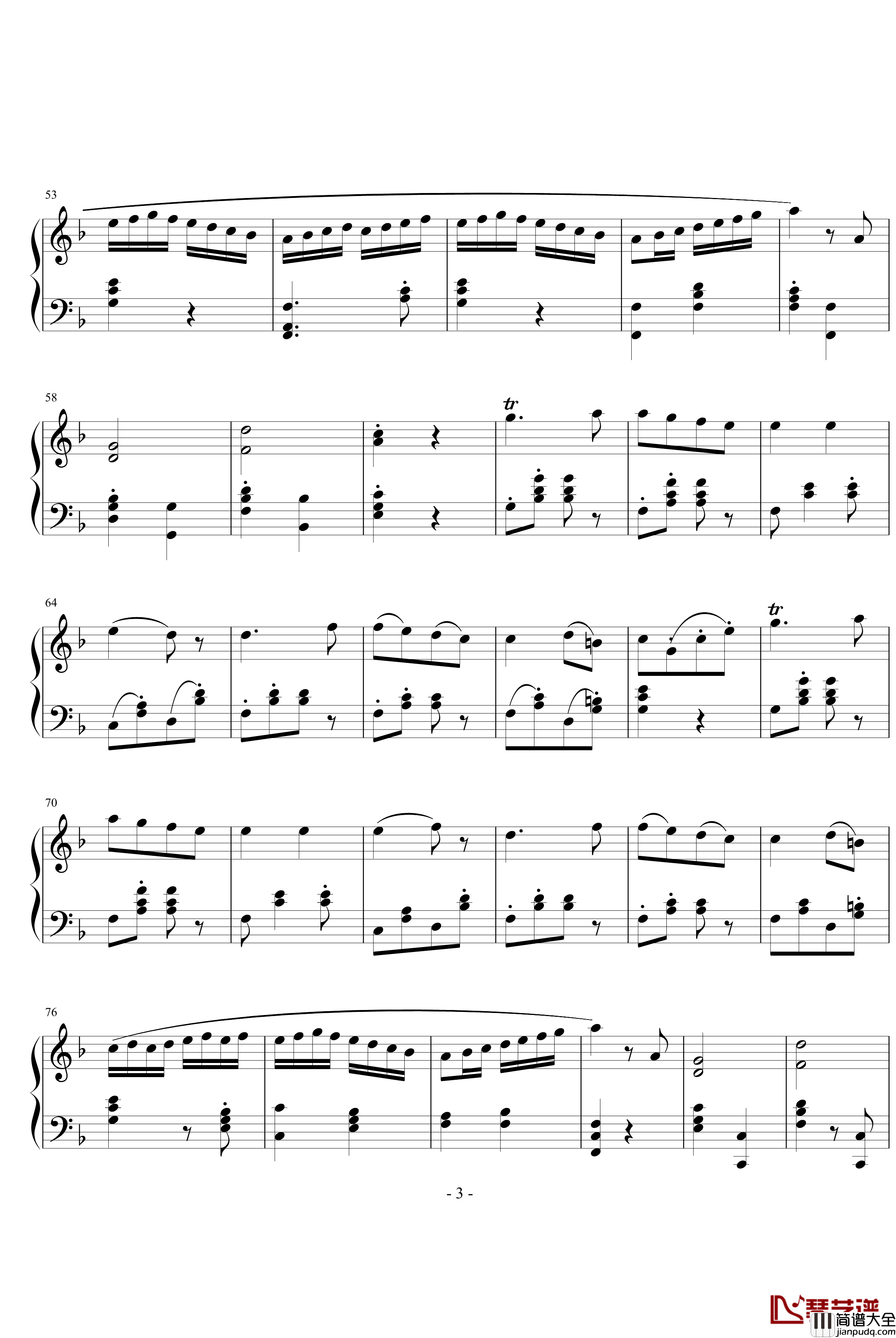 阿里路亚钢琴谱_田献编曲_莫扎特