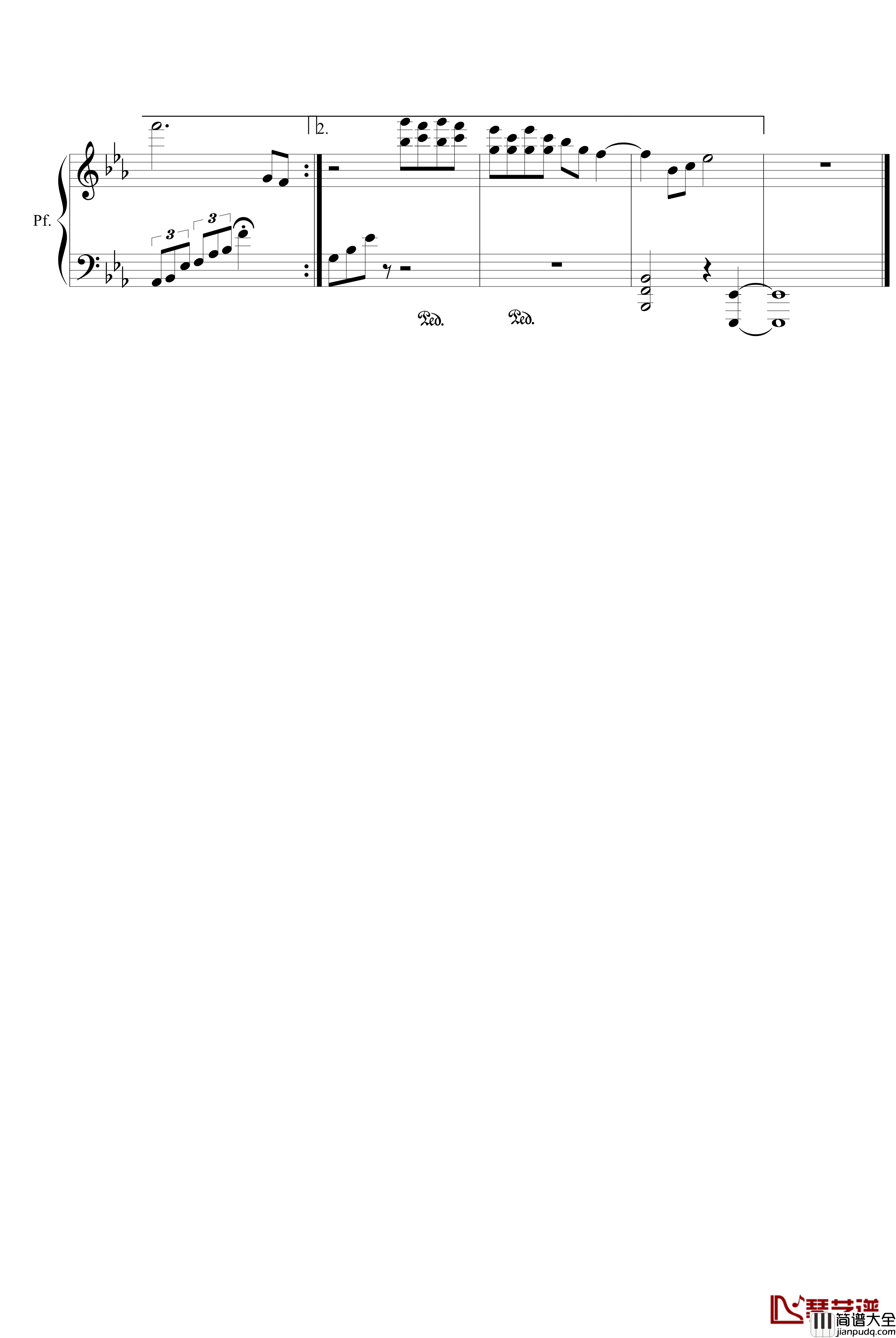 锁清秋钢琴谱_无限