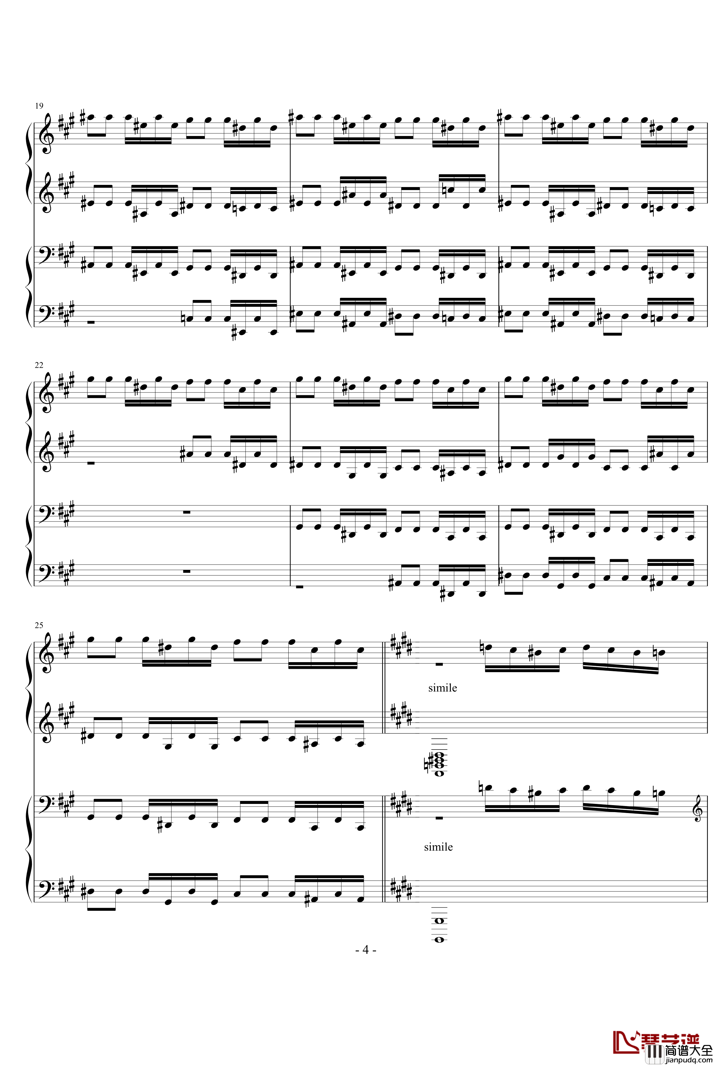 为一组现代四手联弹做的序曲钢琴谱_齐少凡