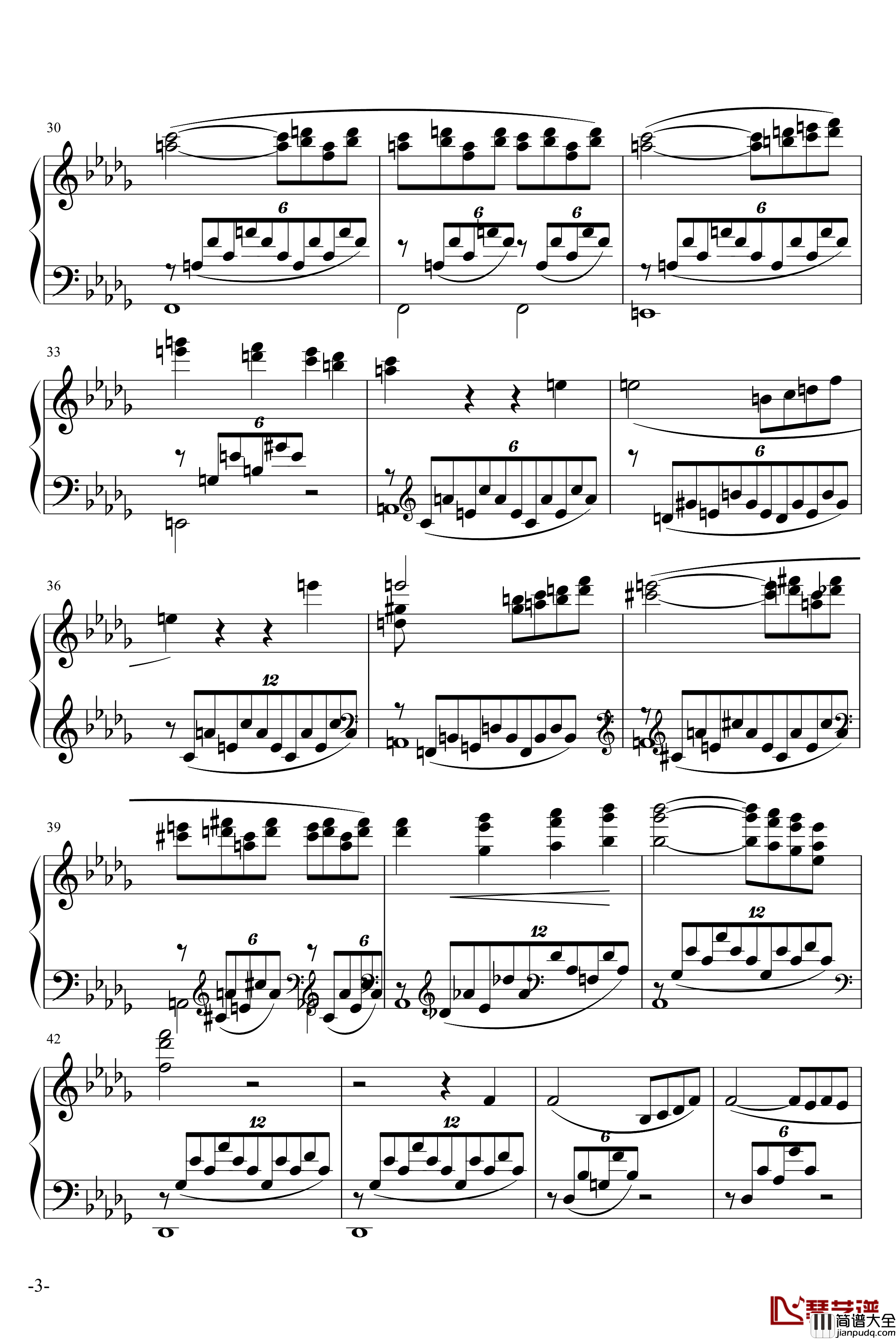 李斯特安慰第三首钢琴谱_李斯特