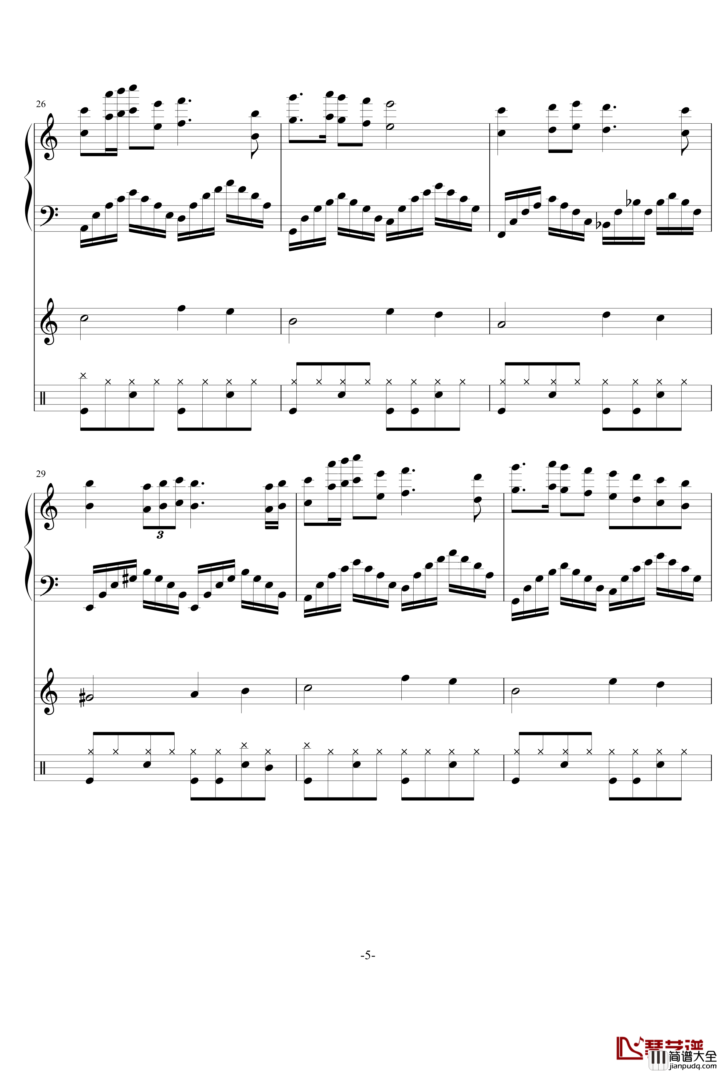 独自一人钢琴谱_PianoYZ