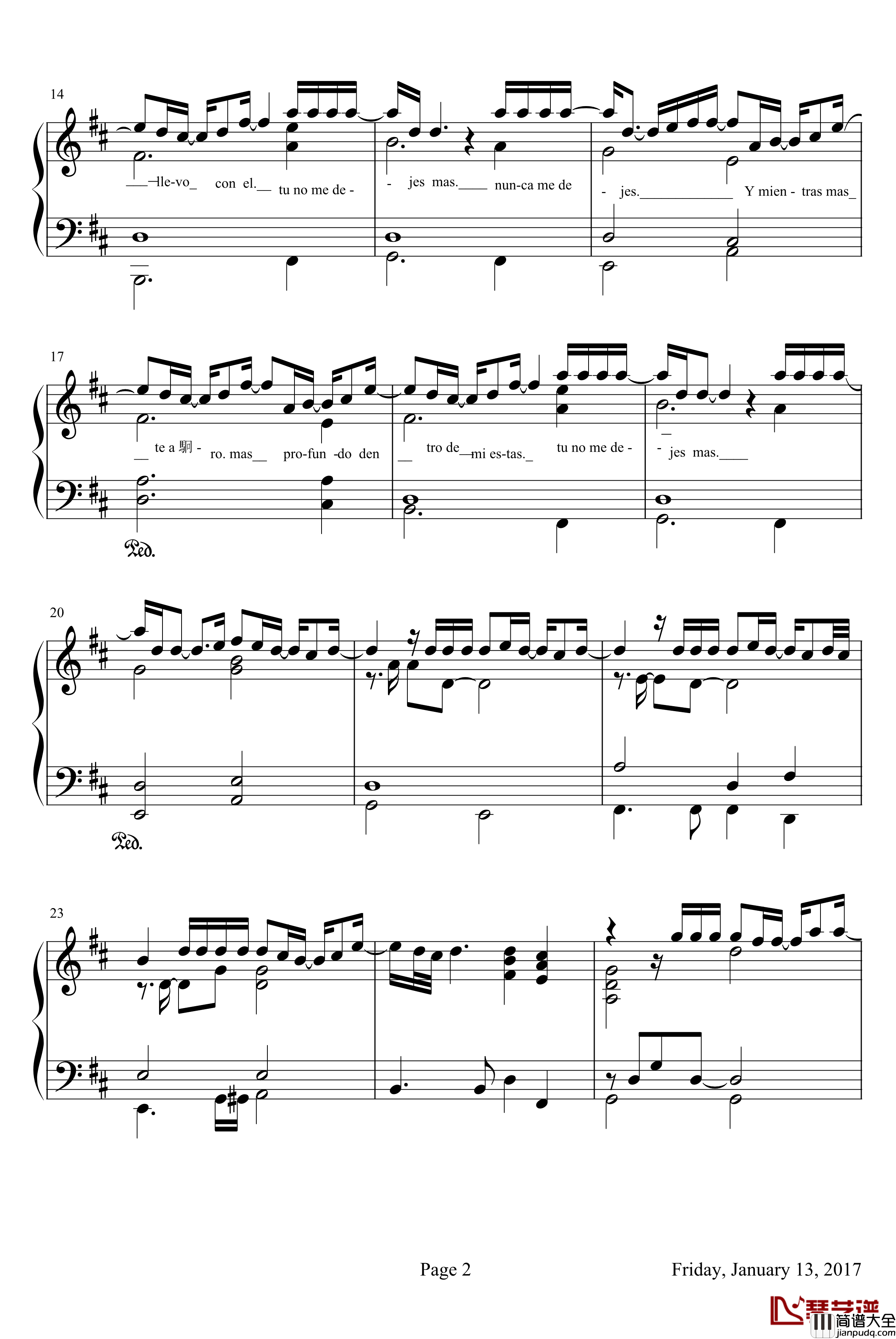 Inolvidable钢琴谱_yesterday1_蘿拉普西妮