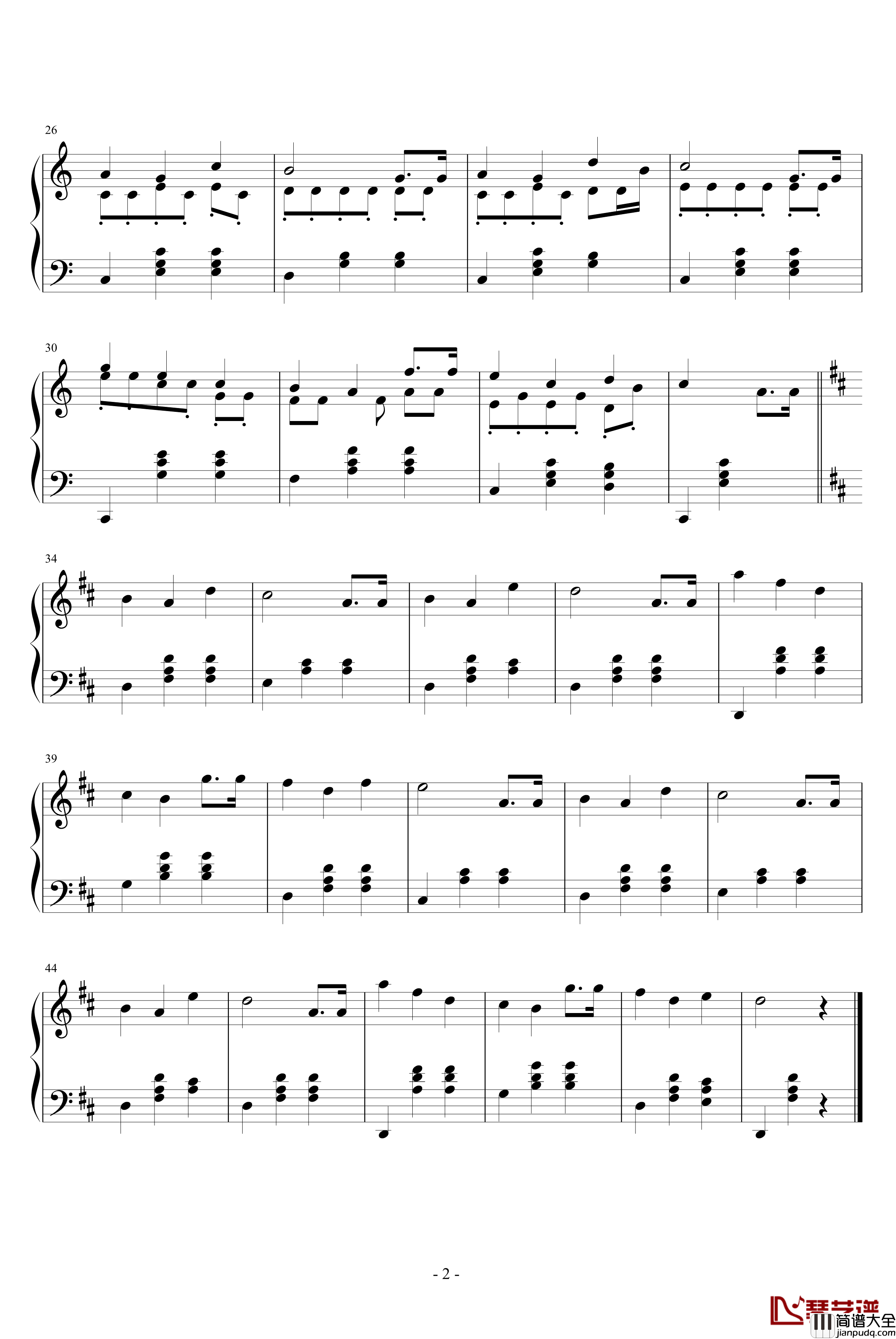 生日歌钢琴谱_欧美经典