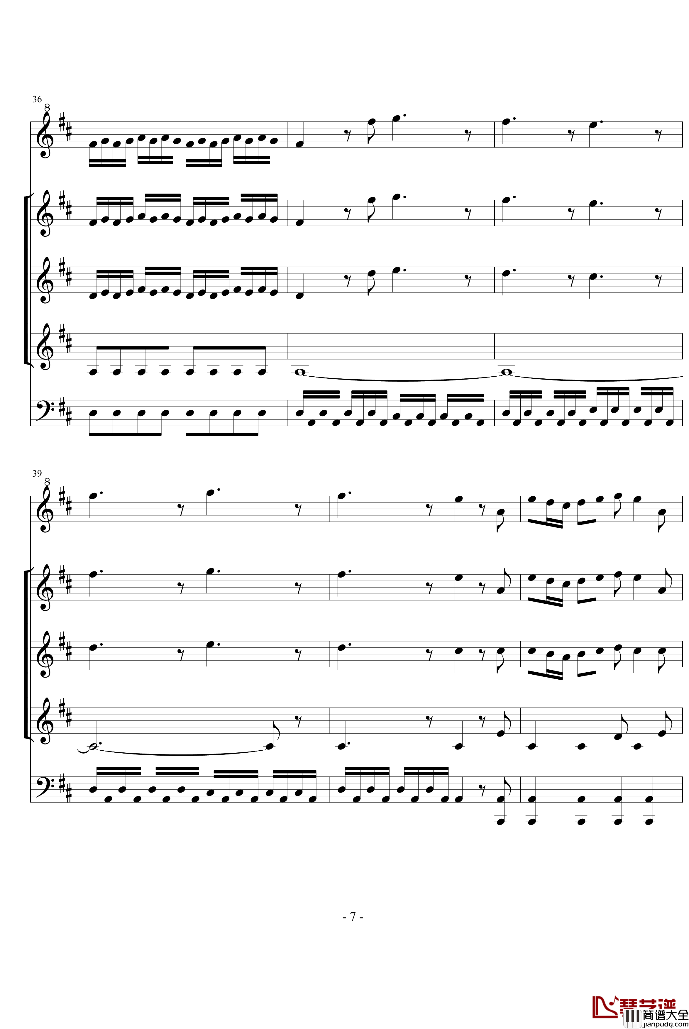 四季·春钢琴谱_第一乐章_维瓦尔第