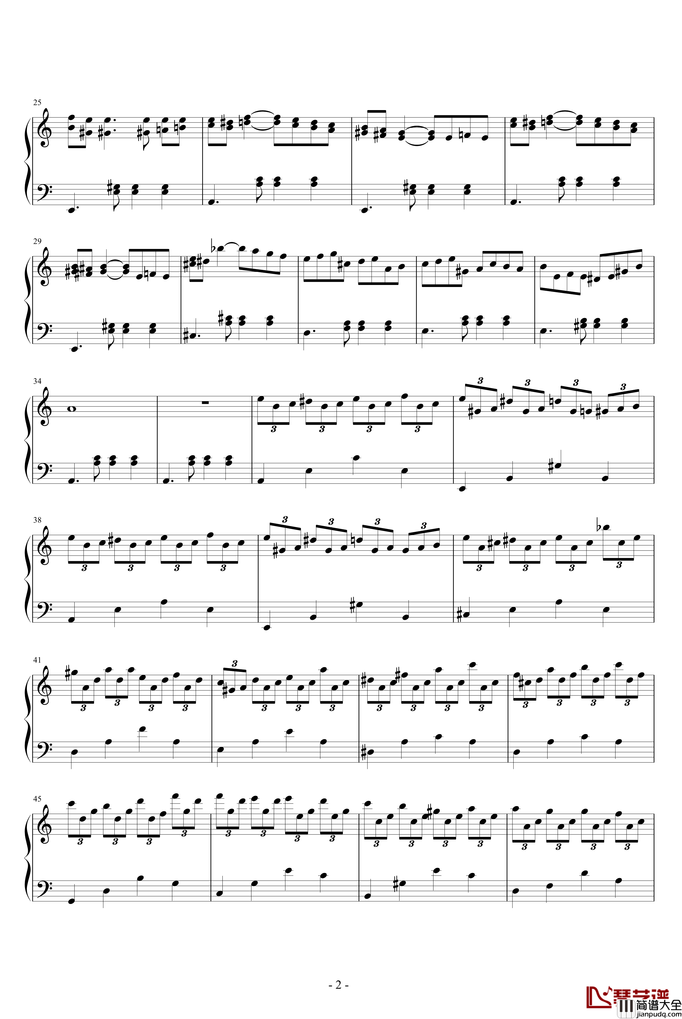 探戈舞曲钢琴谱_with乐侠_E大调的天空