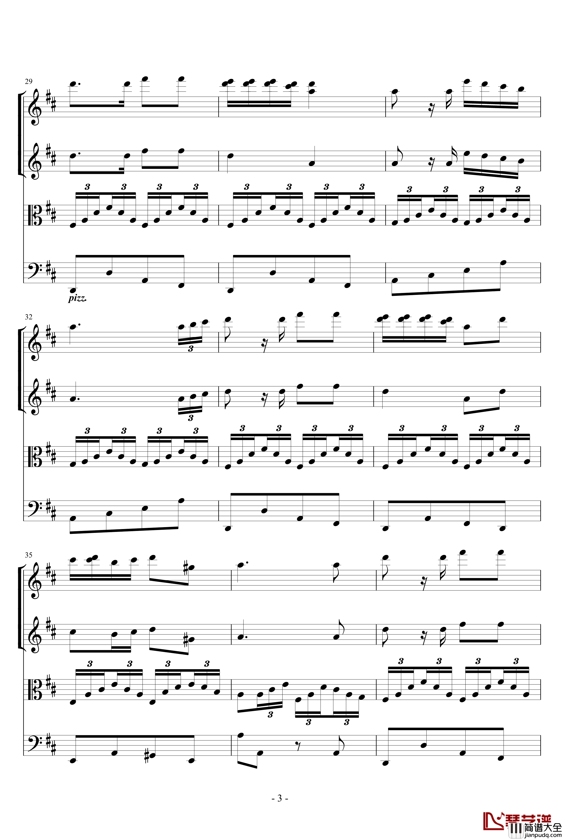 鳟鱼钢琴谱_四重奏_舒伯特