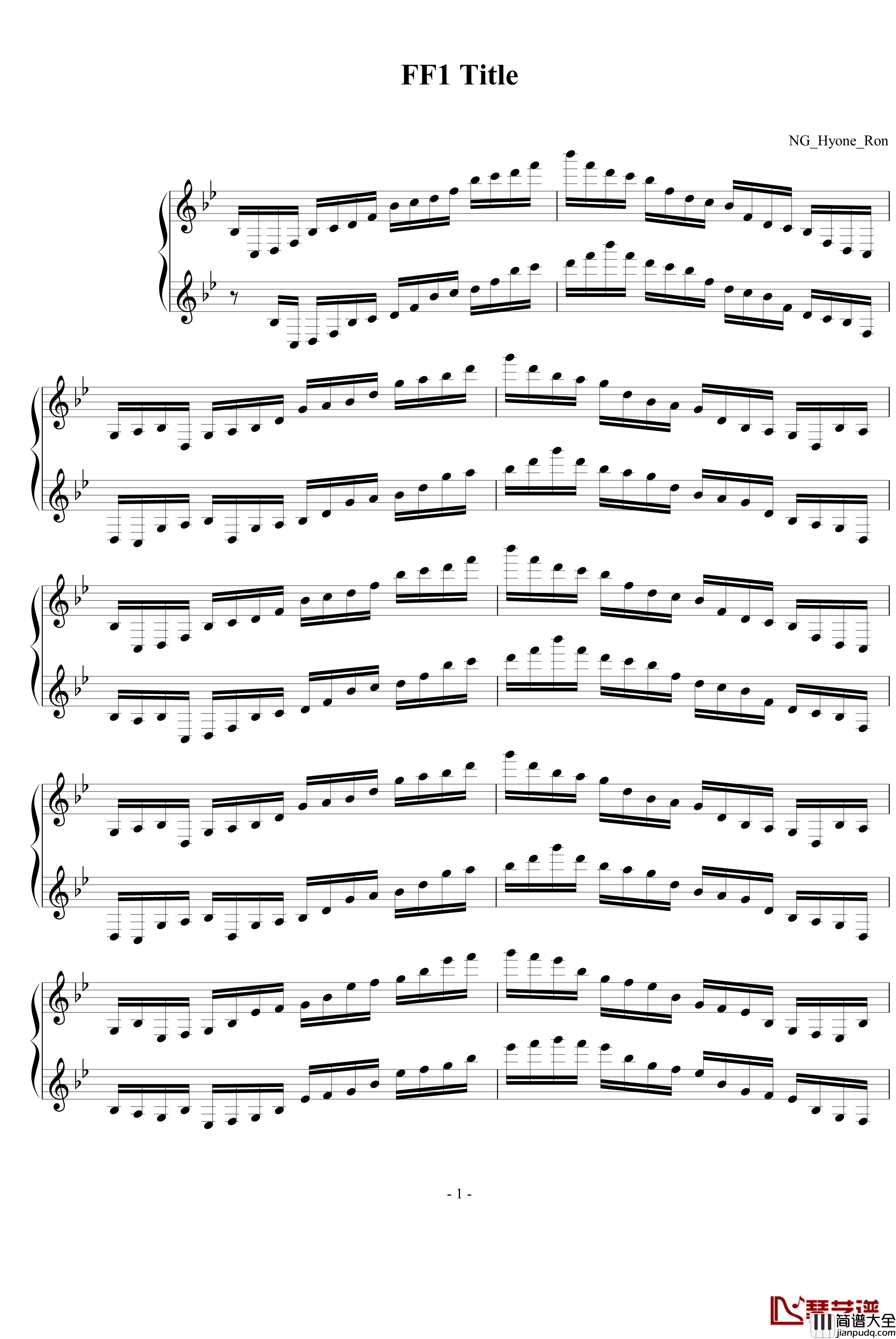 最终幻想主题钢琴谱_最终幻想