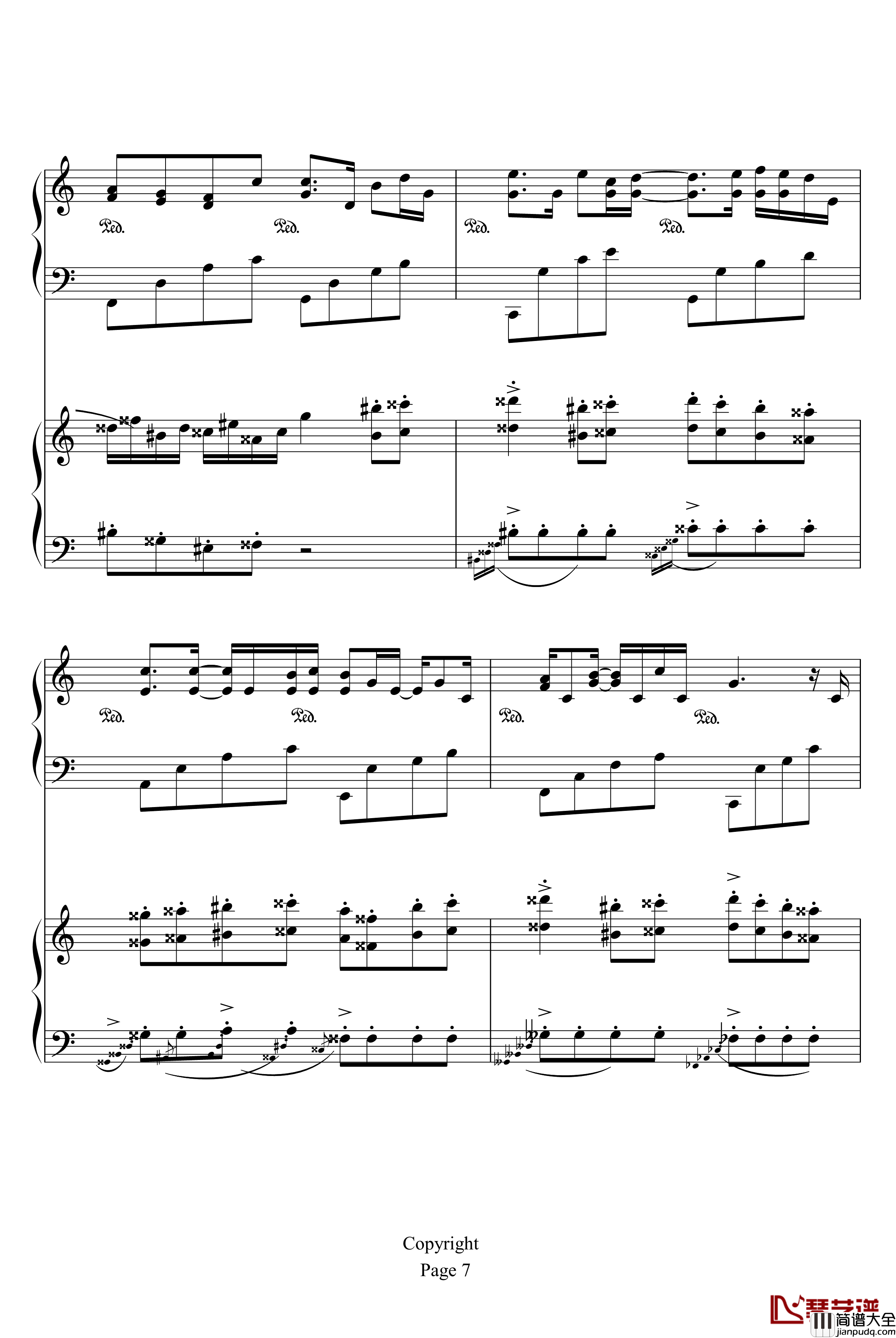 土耳其进行曲卡农钢琴谱_帕赫贝尔_Pachelbel