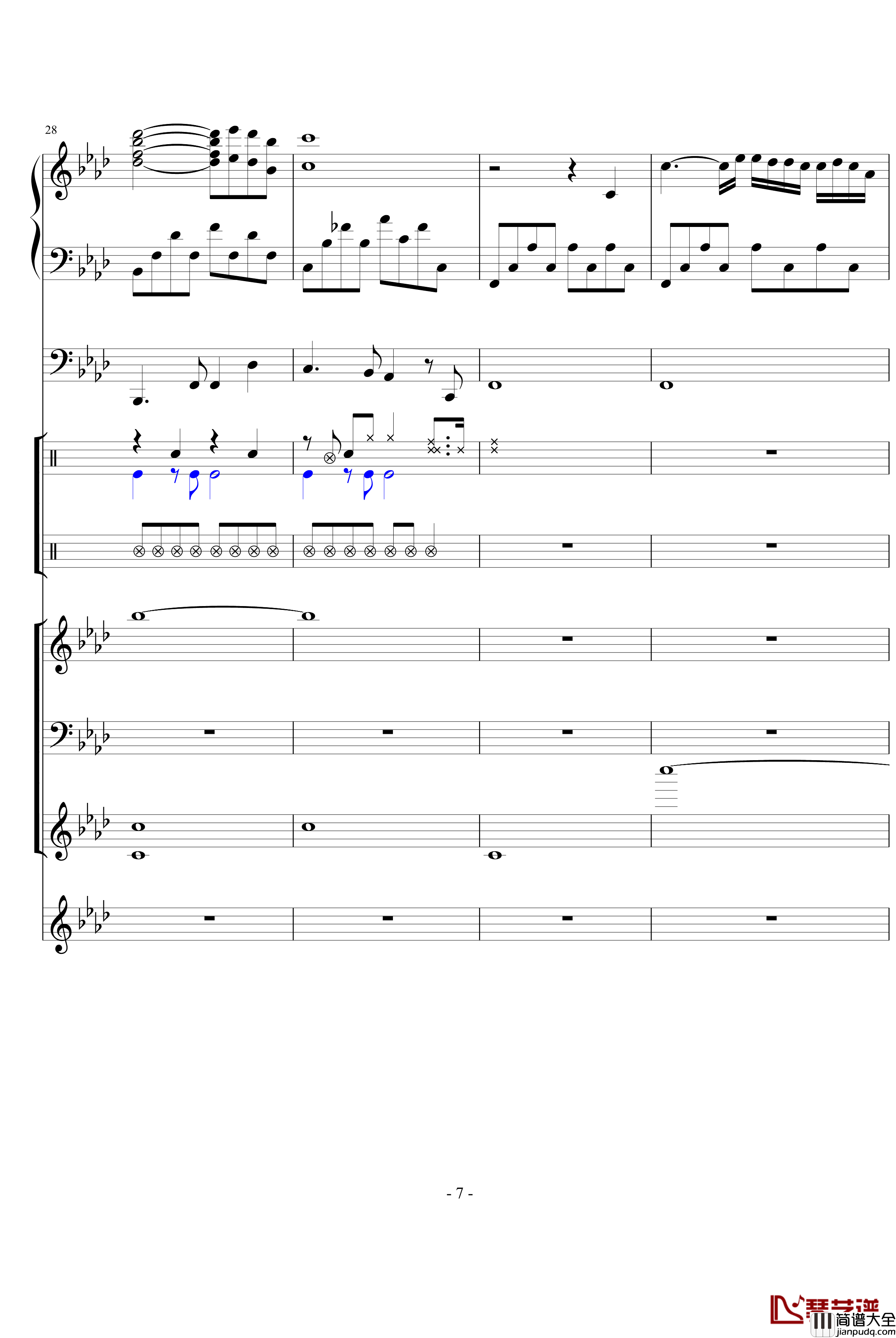 秋日私语钢琴谱_乐队总谱_克莱德曼