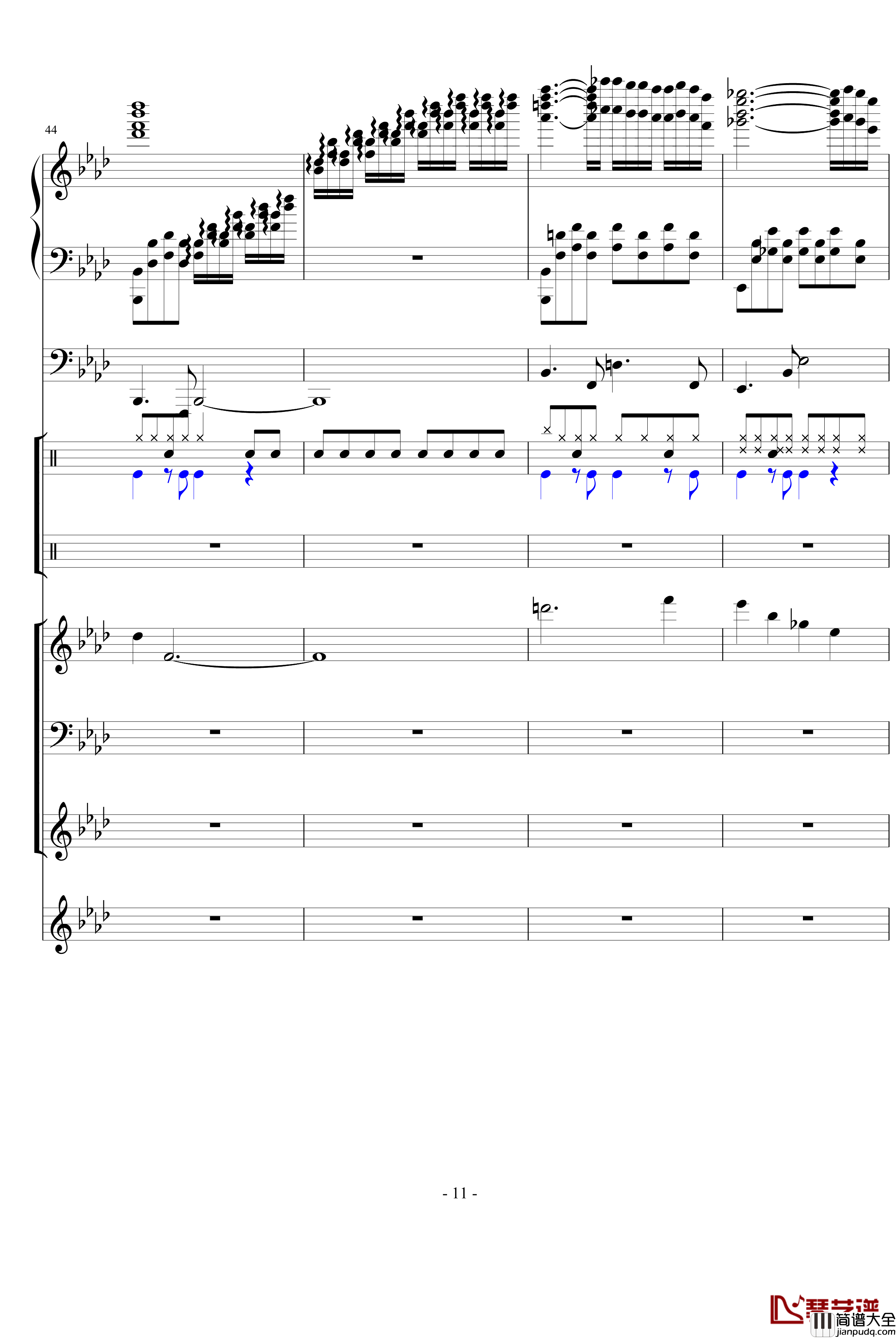 秋日私语钢琴谱_乐队总谱_克莱德曼