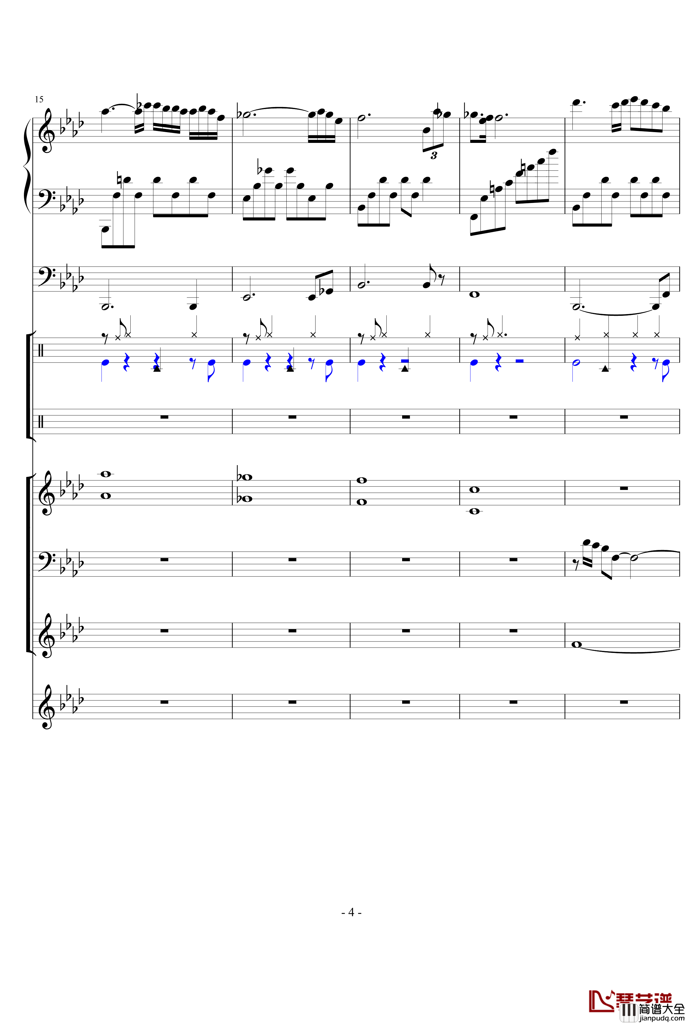 秋日私语钢琴谱_乐队总谱_克莱德曼