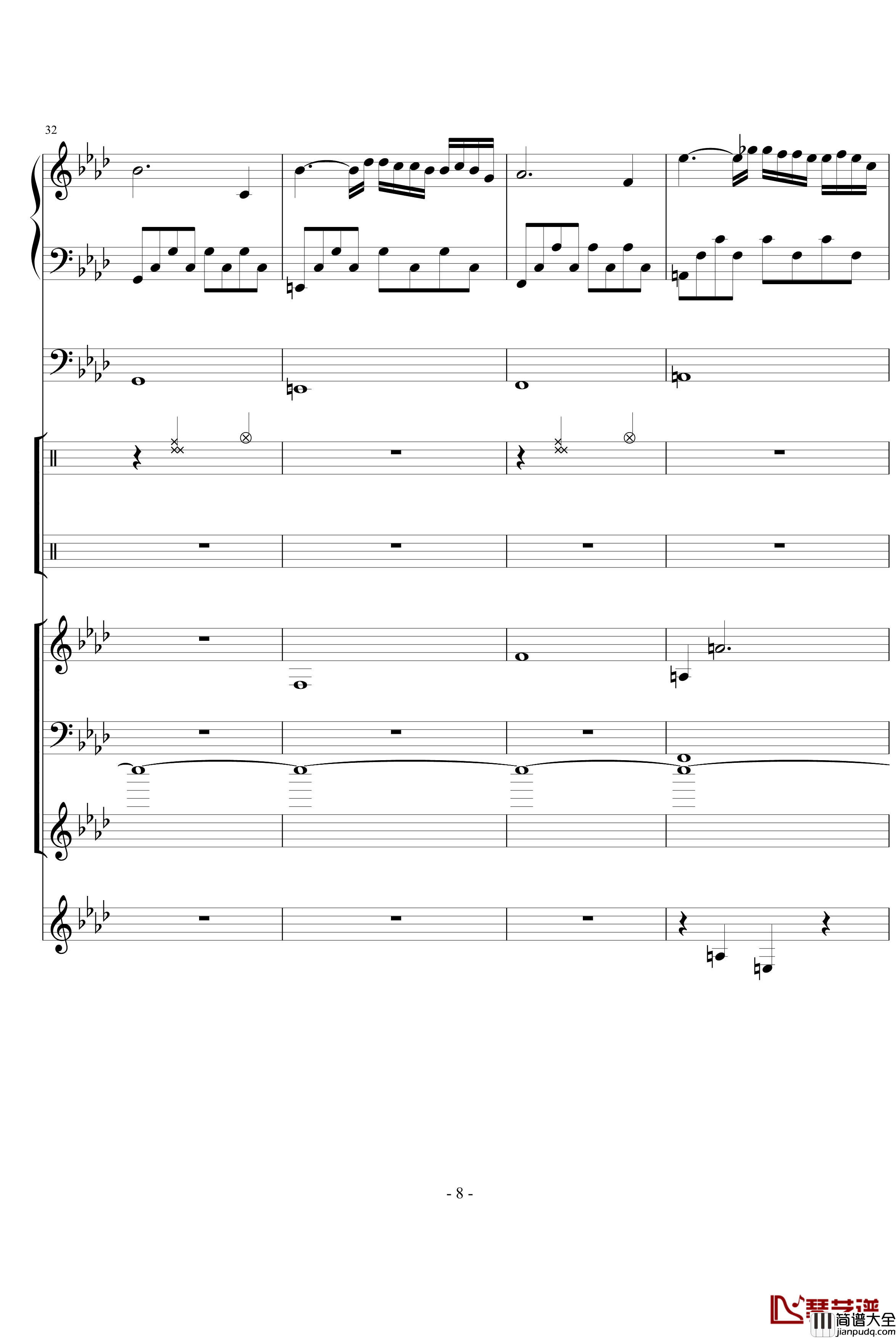 秋日私语钢琴谱_乐队总谱_克莱德曼