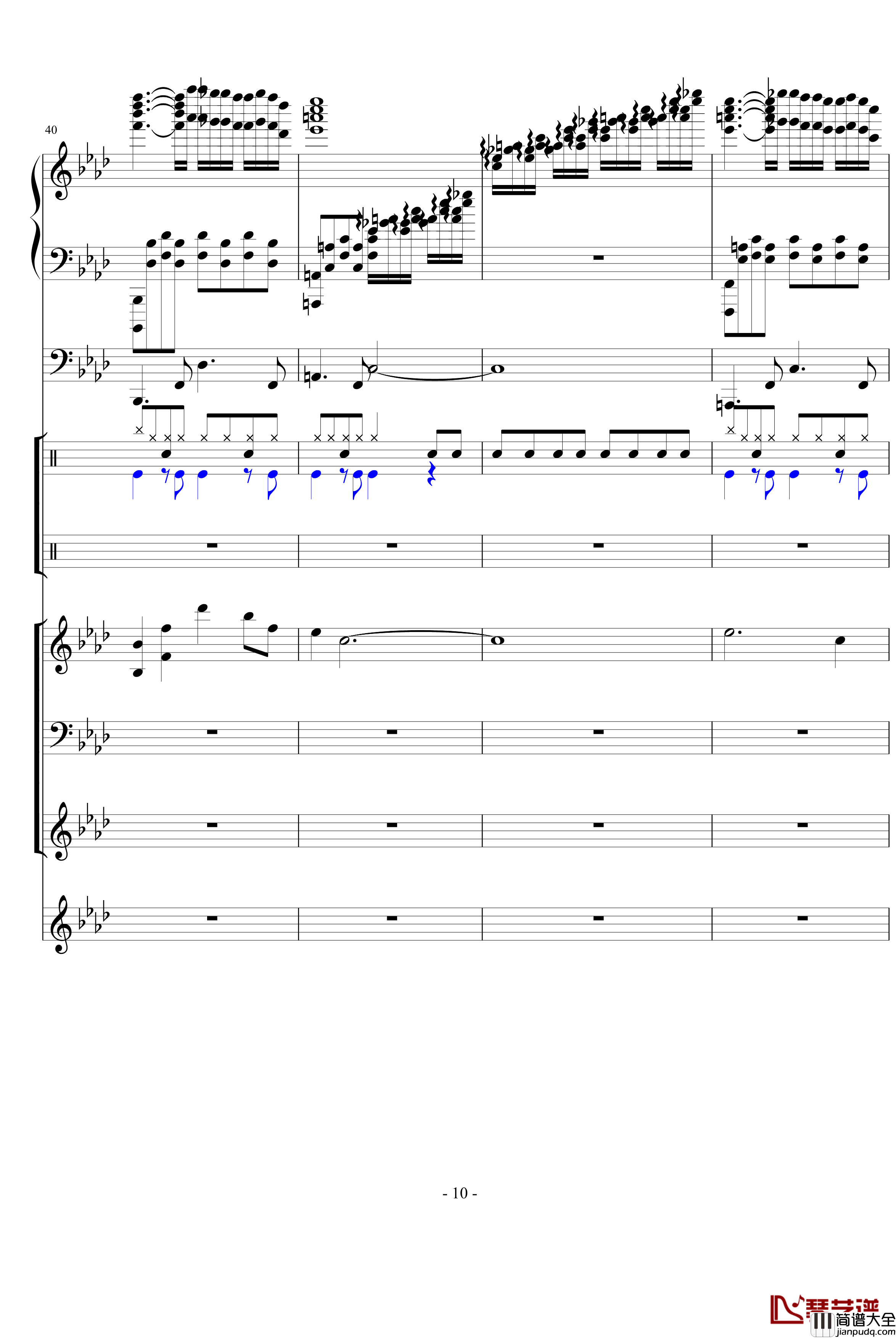 秋日私语钢琴谱_乐队总谱_克莱德曼