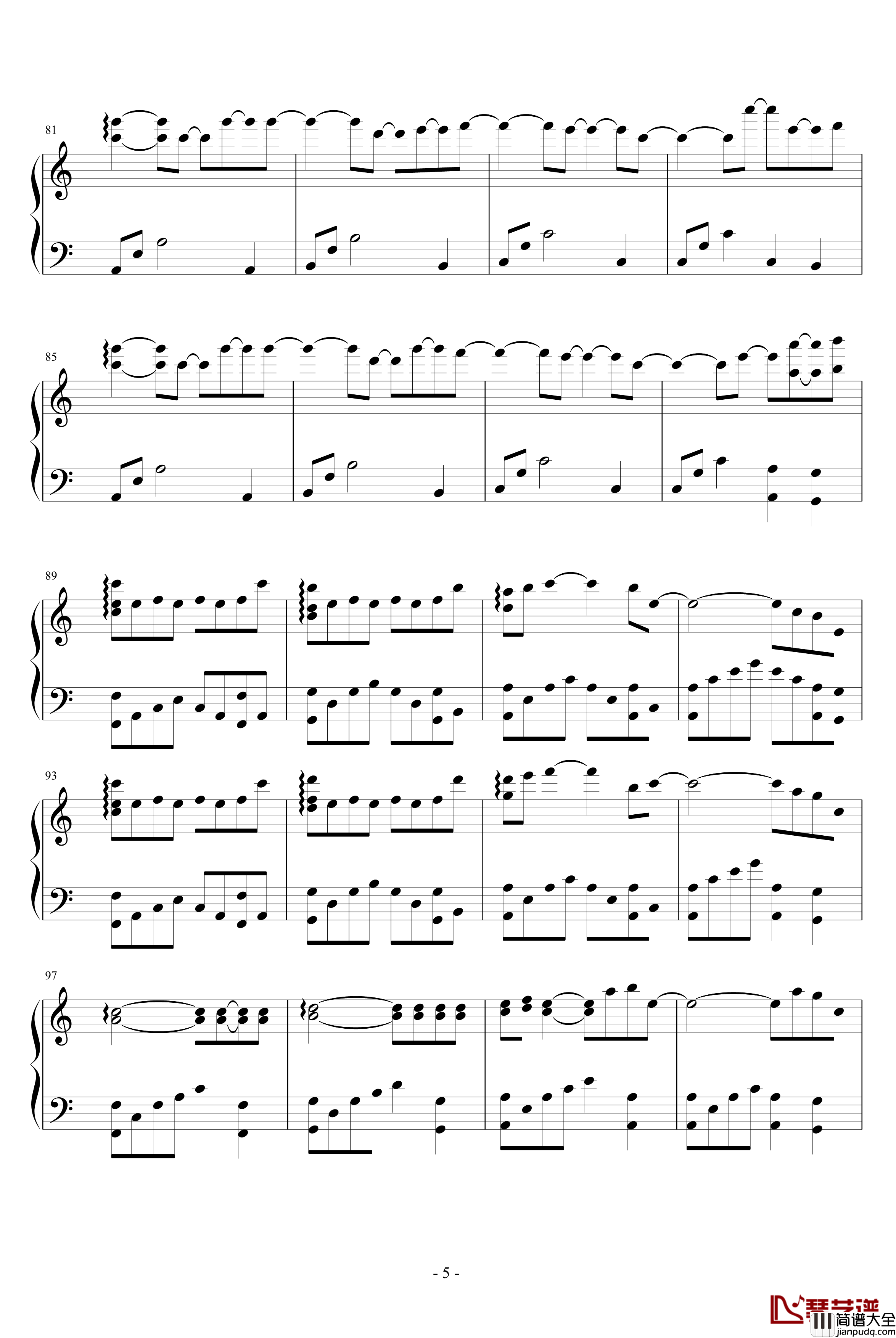 你走以后钢琴谱__呼吸_纯钢琴版_吴越