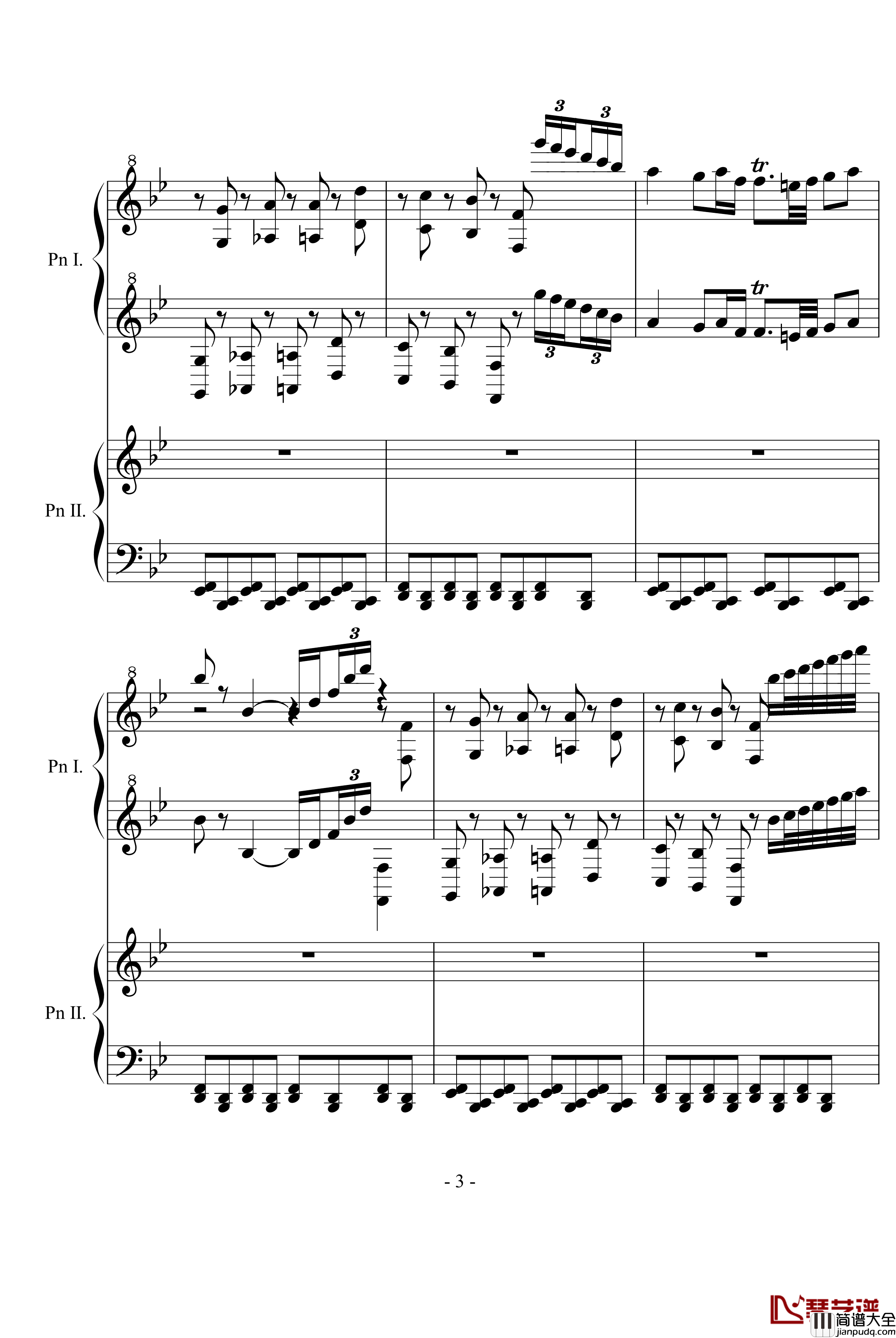 胡桃夹子中的中国舞曲钢琴谱_柴科夫斯基