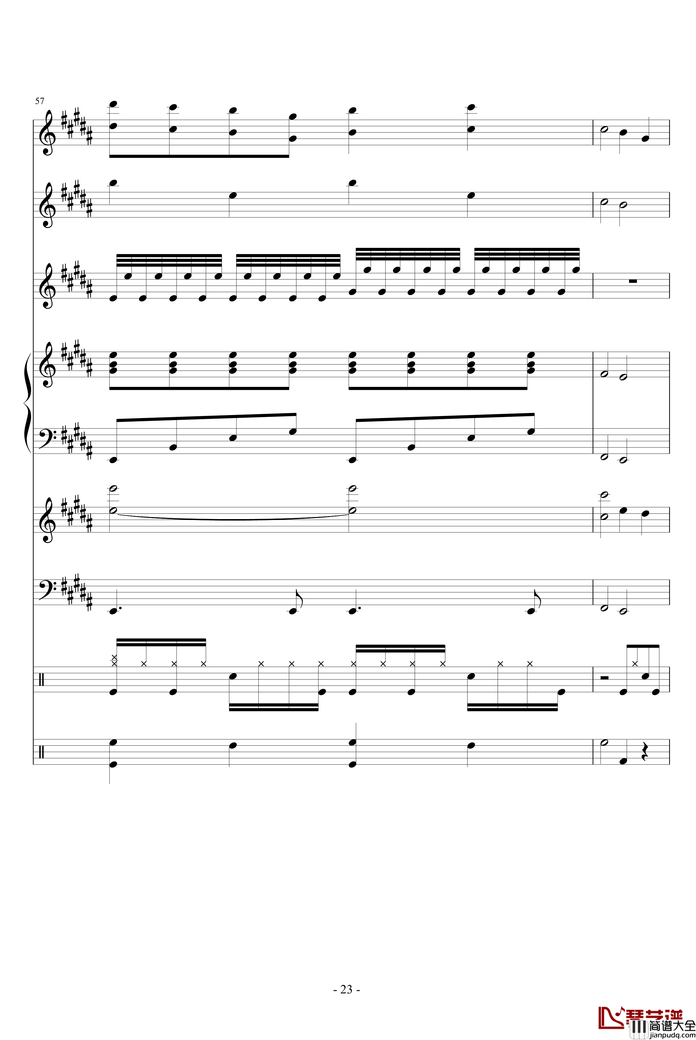 跨世时空的箫钢琴谱_主题_血腥残阳