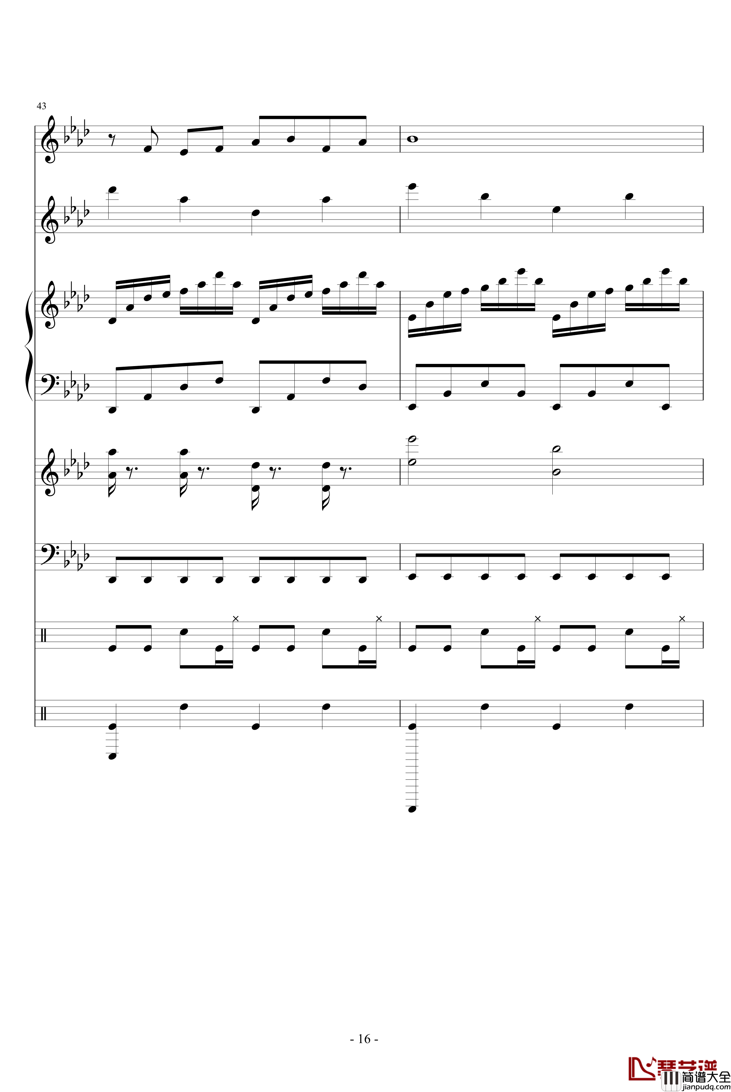 跨世时空的箫钢琴谱_主题_血腥残阳