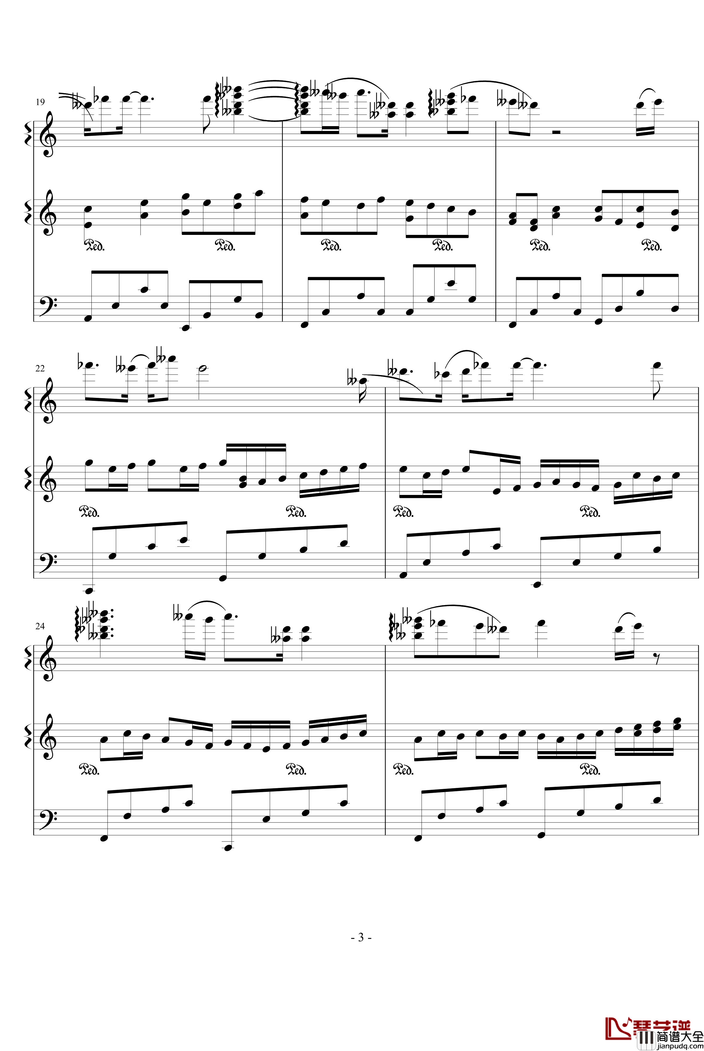 天空之城卡农钢琴谱_帕赫贝尔_Pachelbel