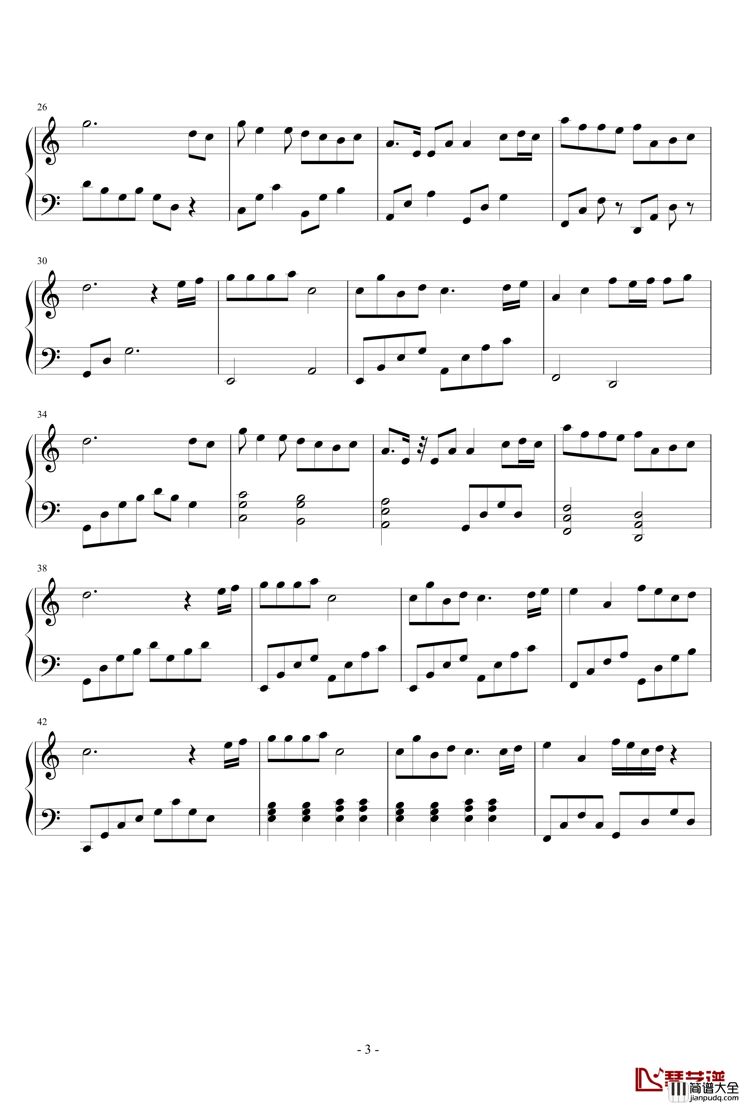 约定钢琴谱_周惠