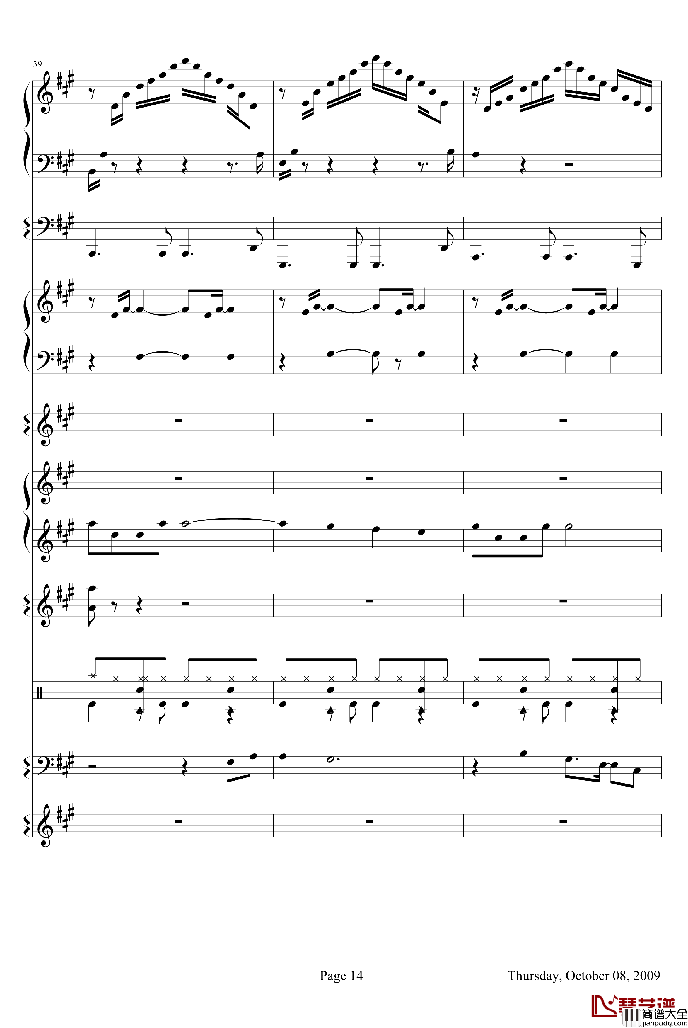 威尼斯无名士钢琴谱_欧美经典_克莱德曼