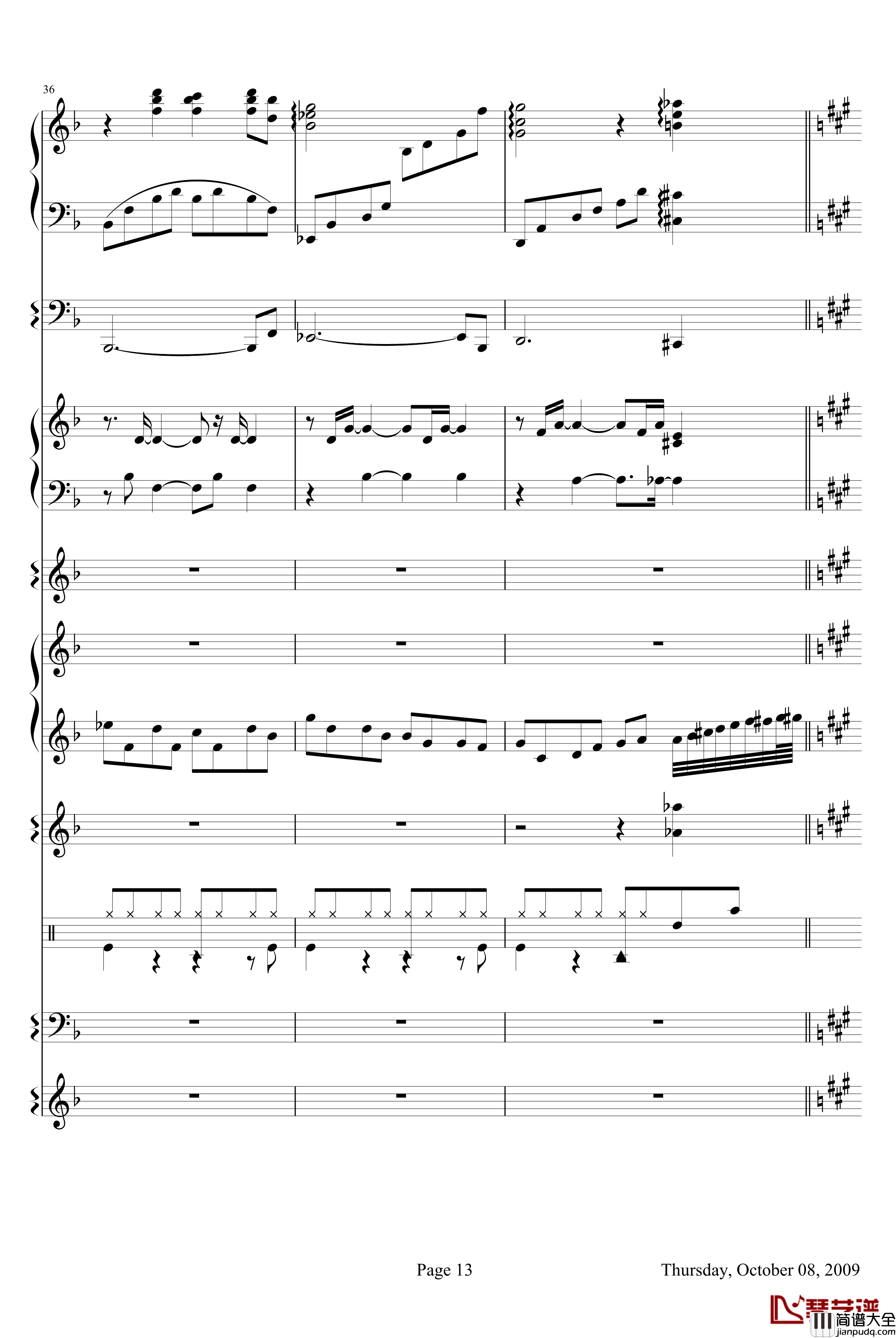 威尼斯无名士钢琴谱_欧美经典_克莱德曼