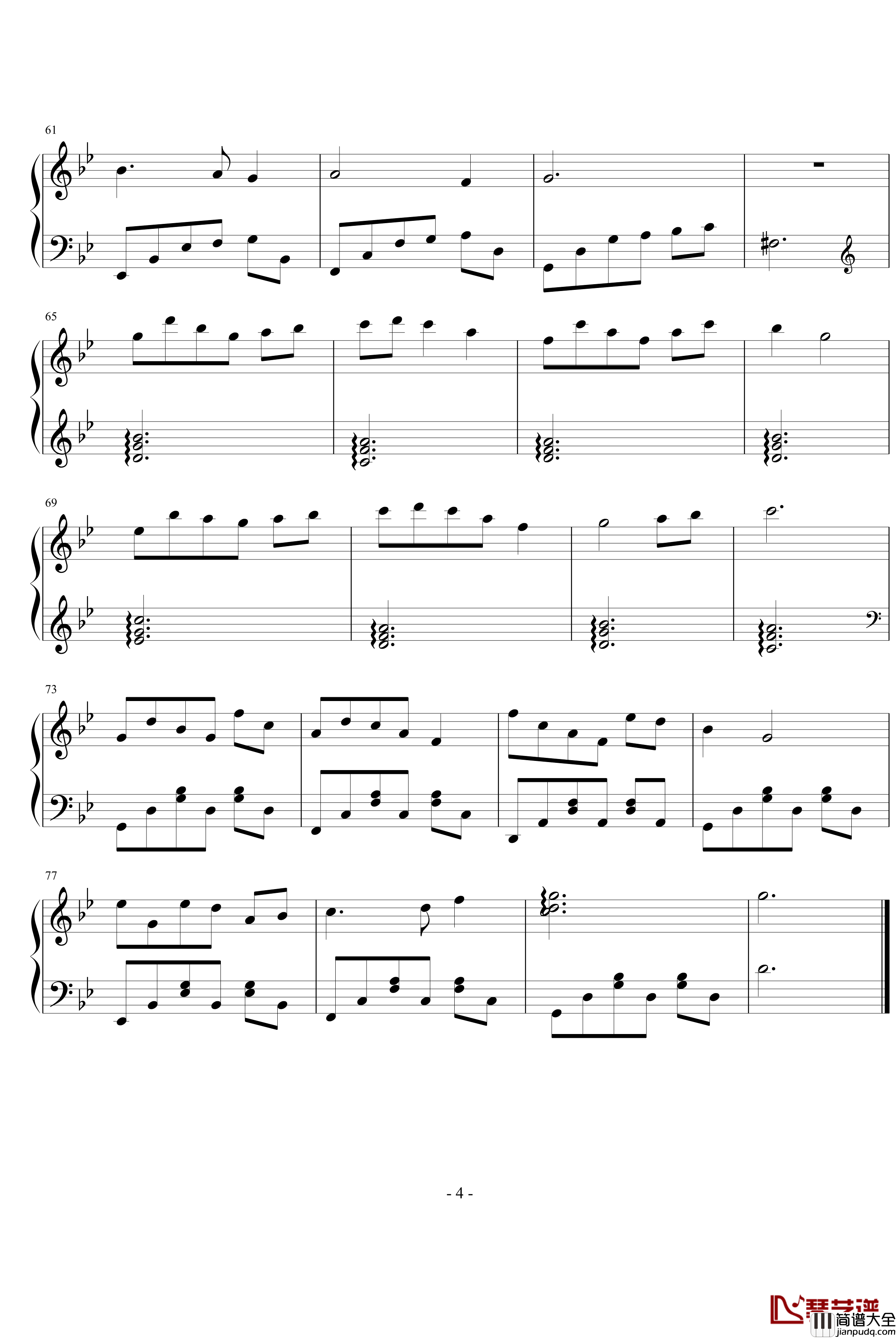 g小调小曲钢琴谱_风花雨露