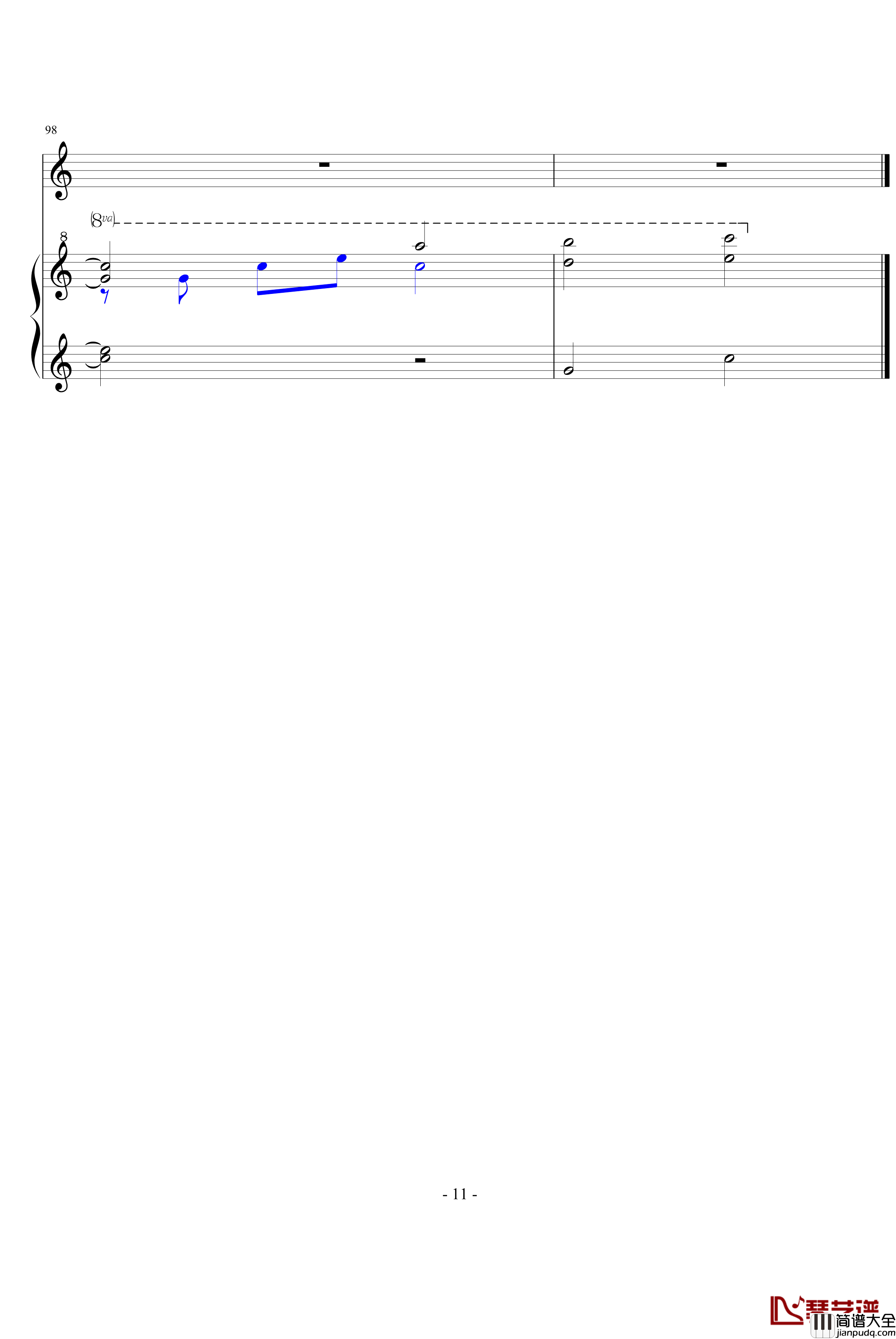 云之彼端钢琴谱_动漫影视