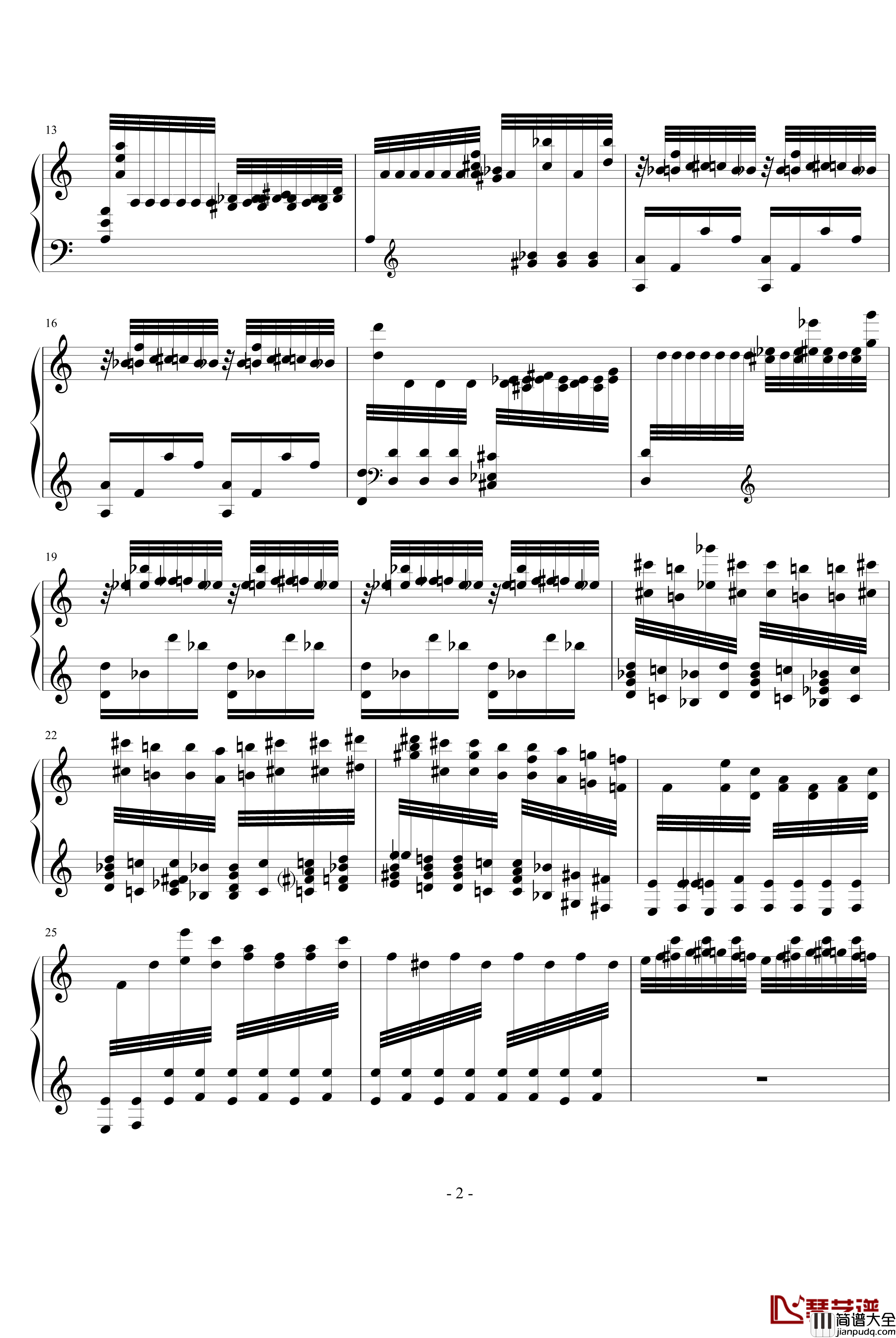 野蜂飞舞钢琴谱_齐夫拉版_世界名曲