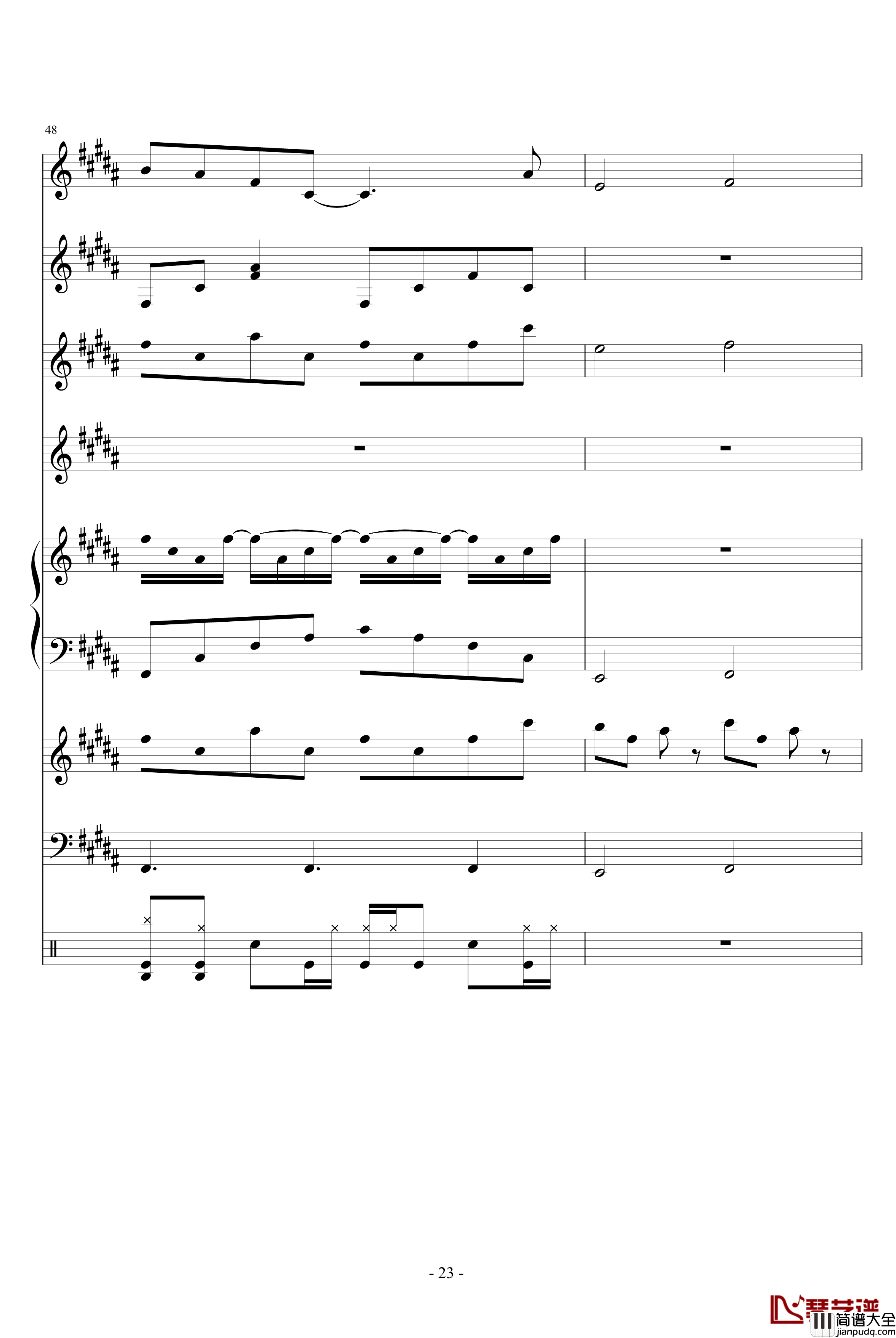 Fall钢琴谱_血腥残阳