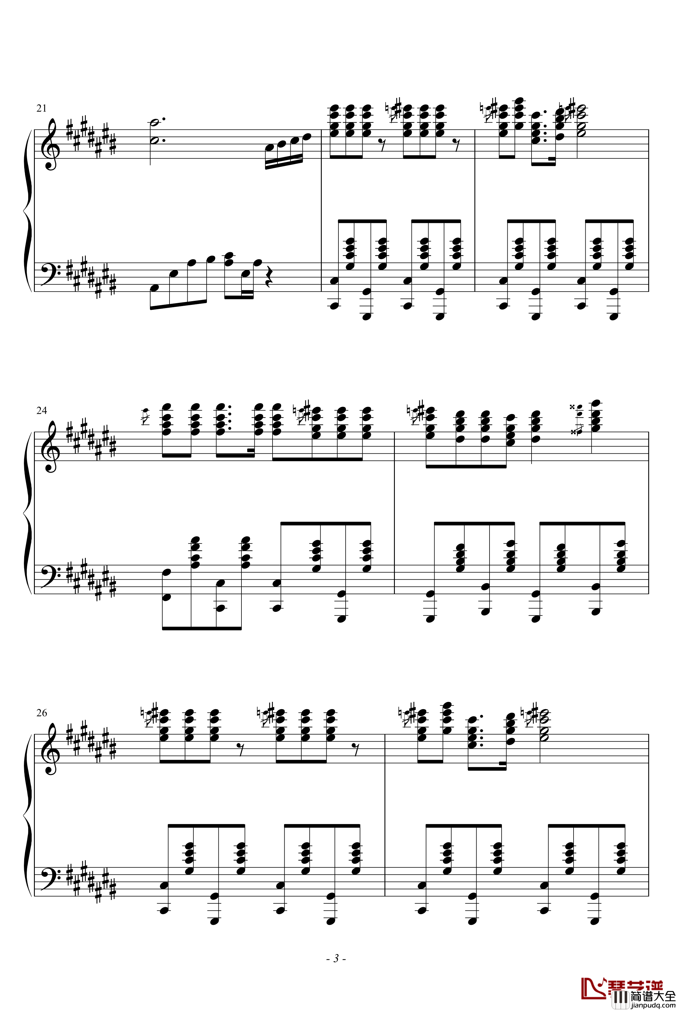 神话响叮当钢琴谱_寂寞版_成龙