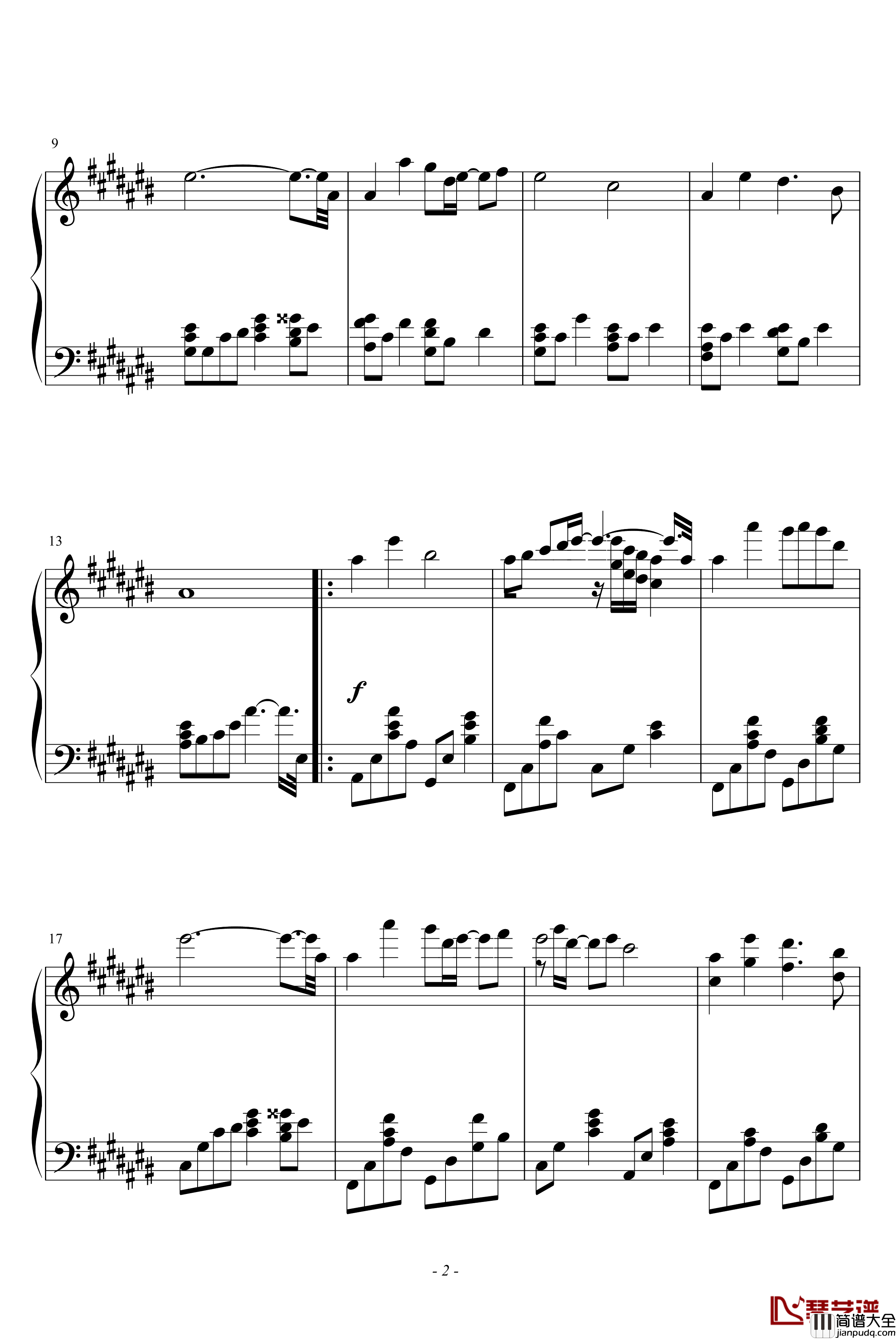 神话响叮当钢琴谱_寂寞版_成龙