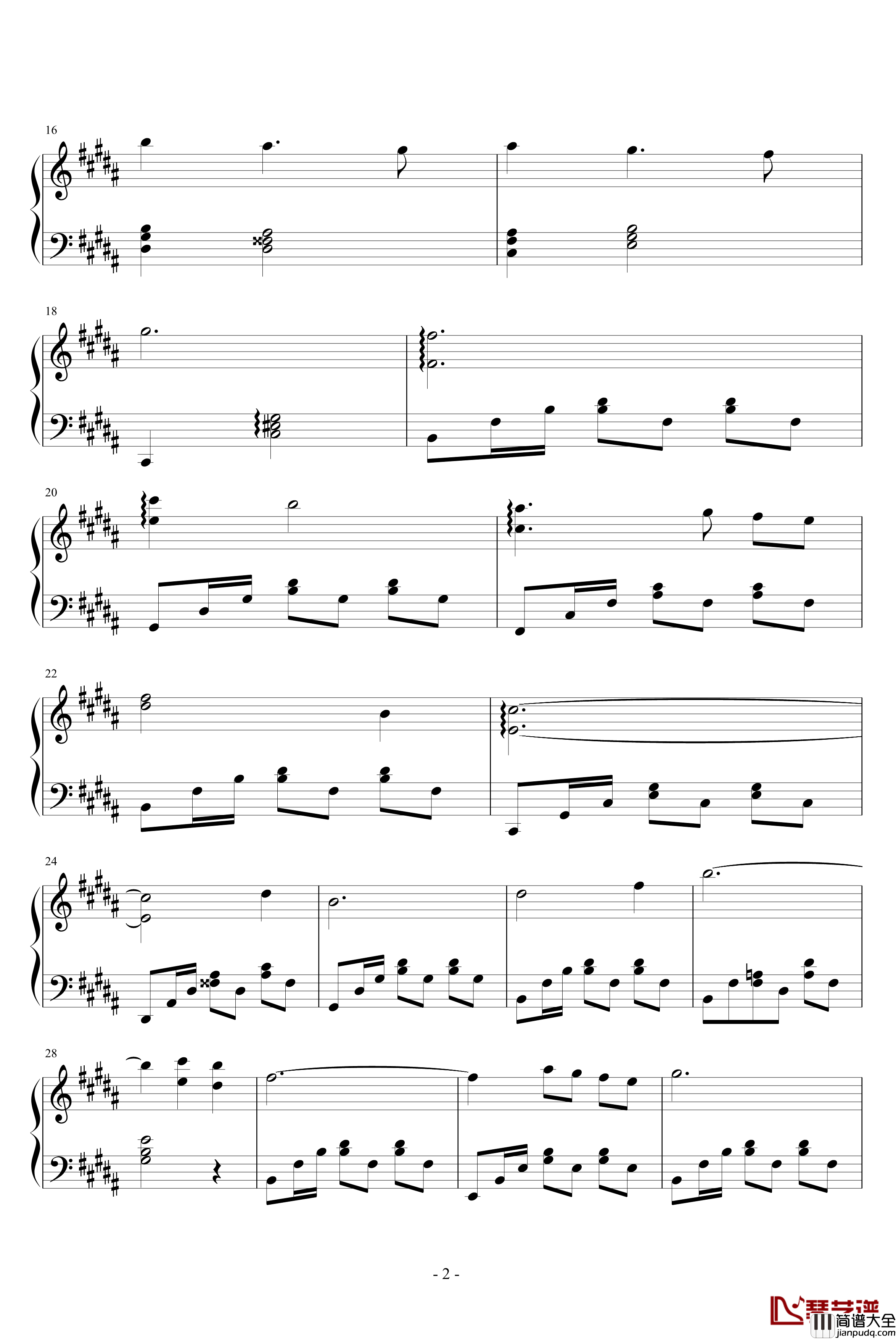 月亮河钢琴谱_欧美经典